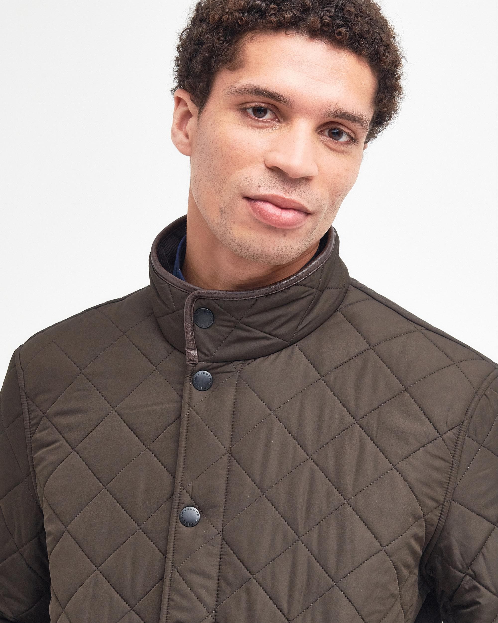 Barbour Powell Mens Quilted Jacket - Olive - Image 2