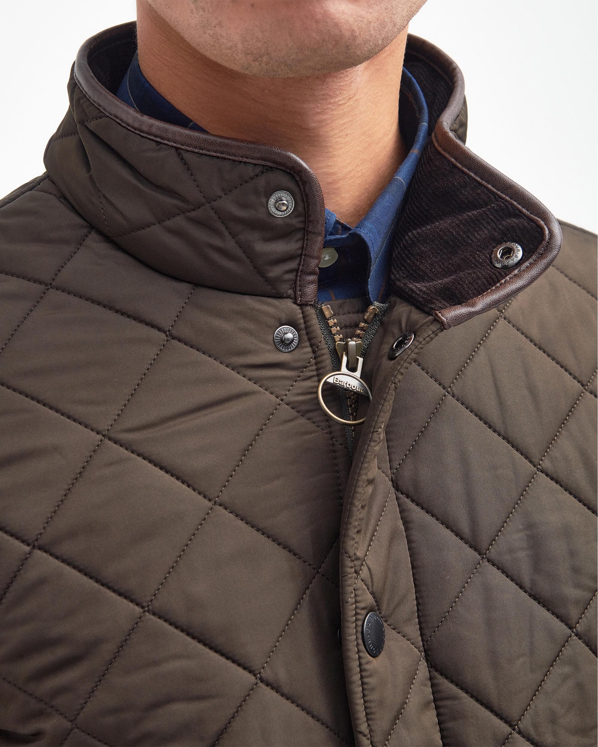Barbour Powell Mens Quilted Jacket - Olive - Image 3