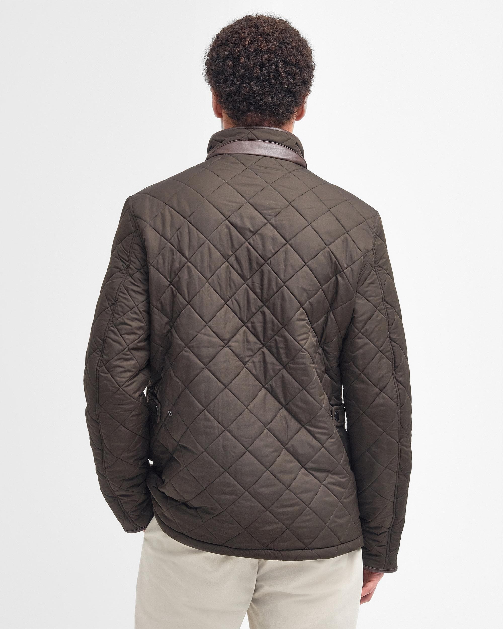Barbour Powell Mens Quilted Jacket - Olive - Image 5
