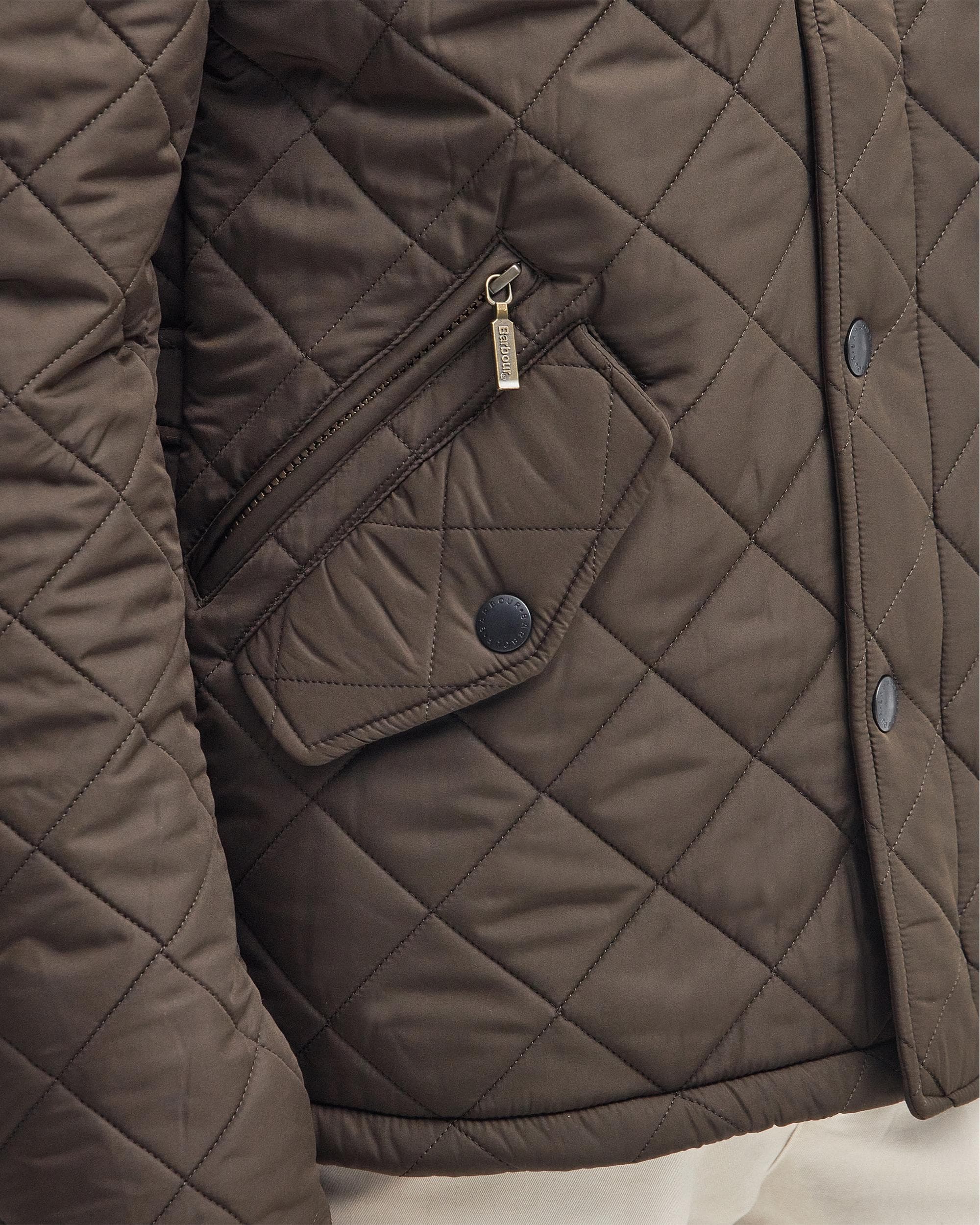 Barbour Powell Mens Quilted Jacket - Olive - Image 6