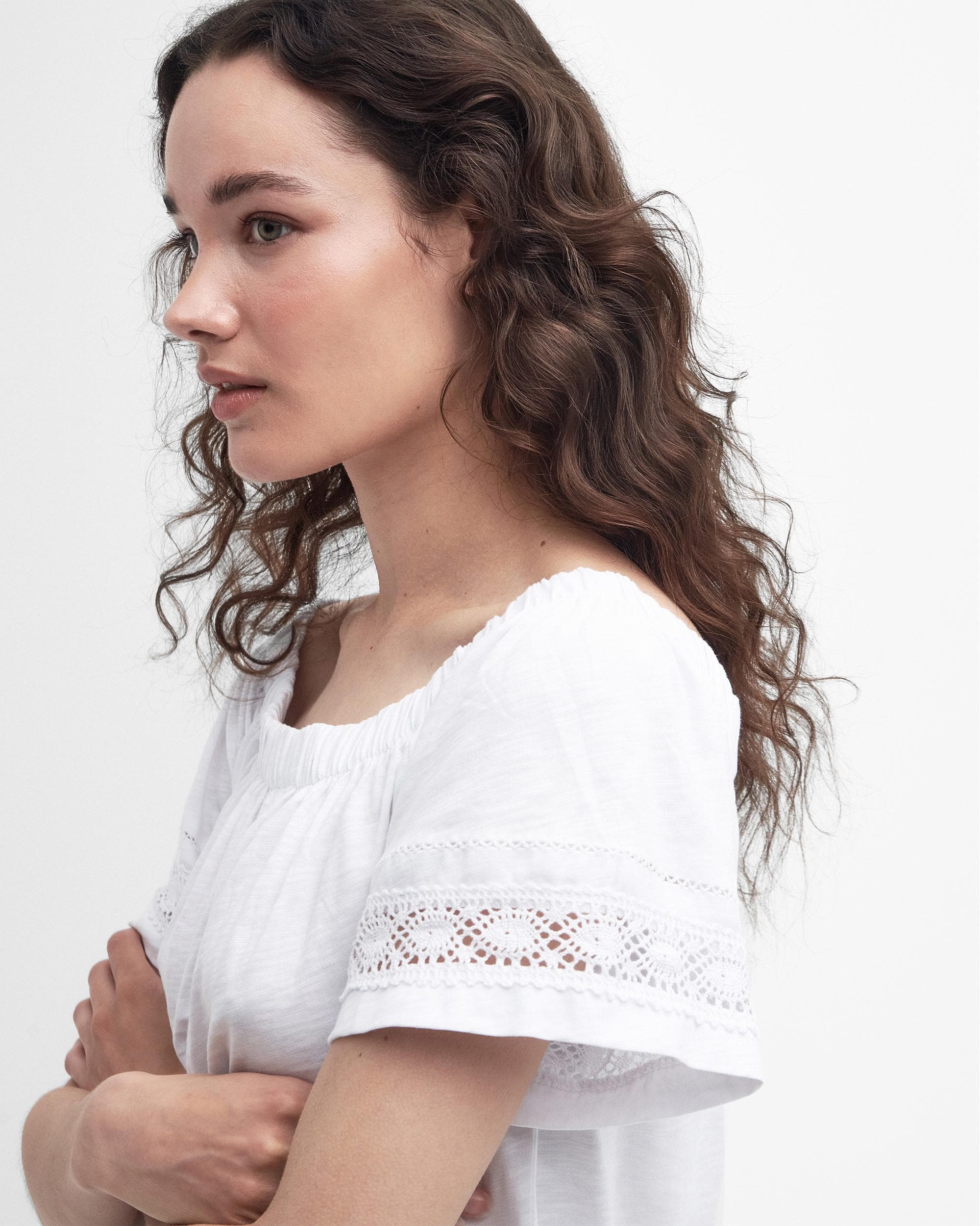 Barbour Ralee Womens Relaxed Top - White - Image 3