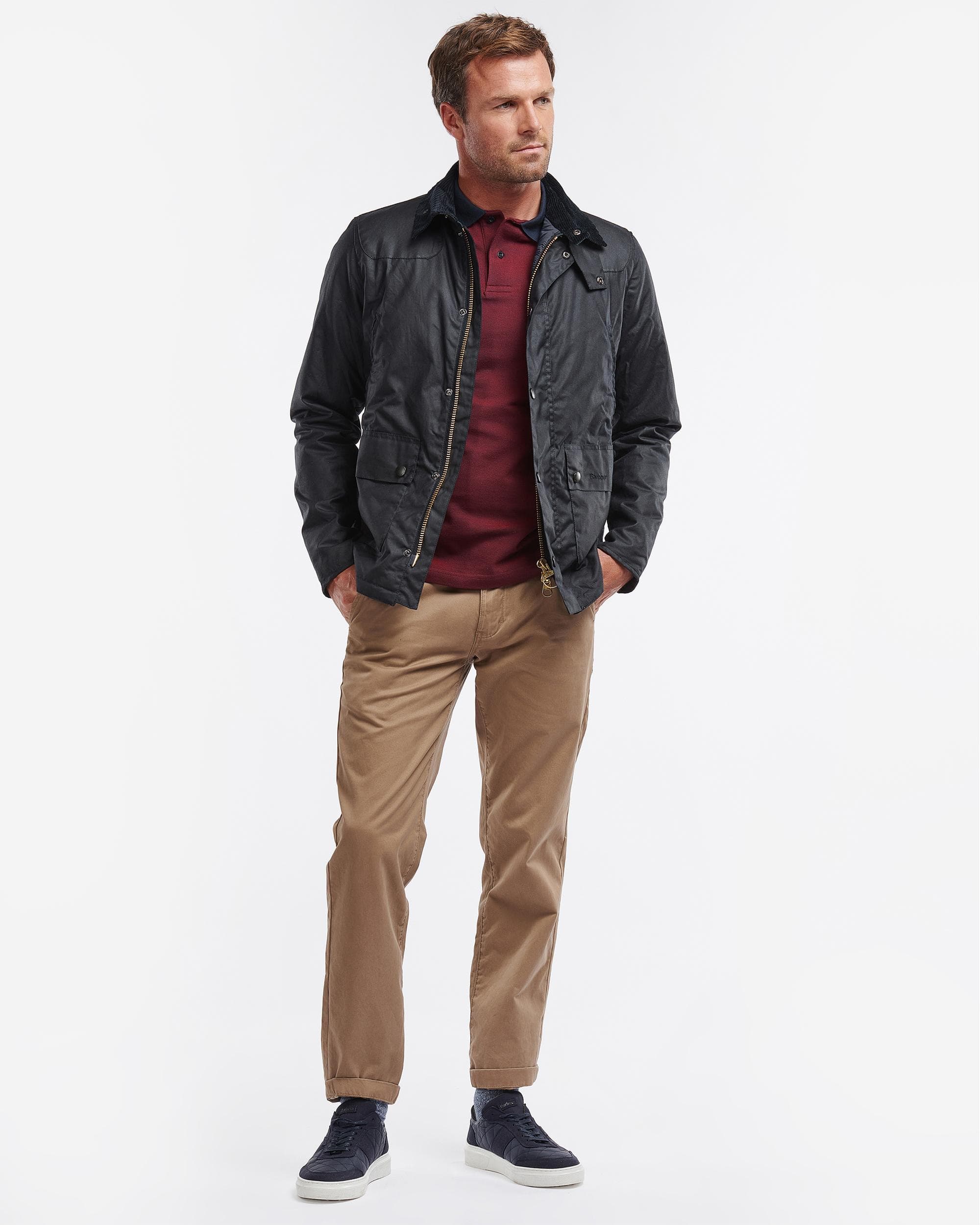 Barbour Reelin Mens Wax Jacket - Navy - Image 4