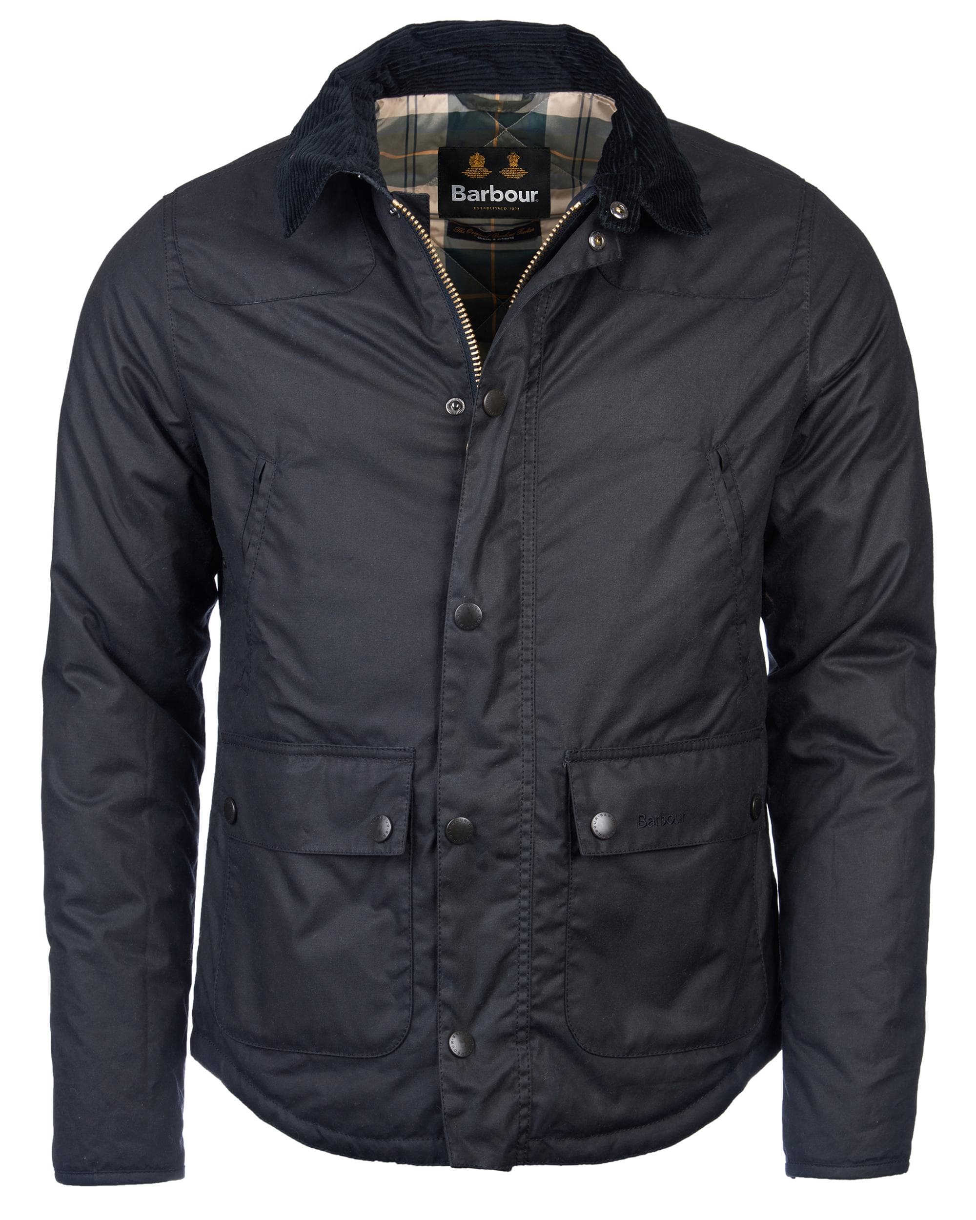 Barbour Reelin Mens Wax Jacket - Navy - Image 9