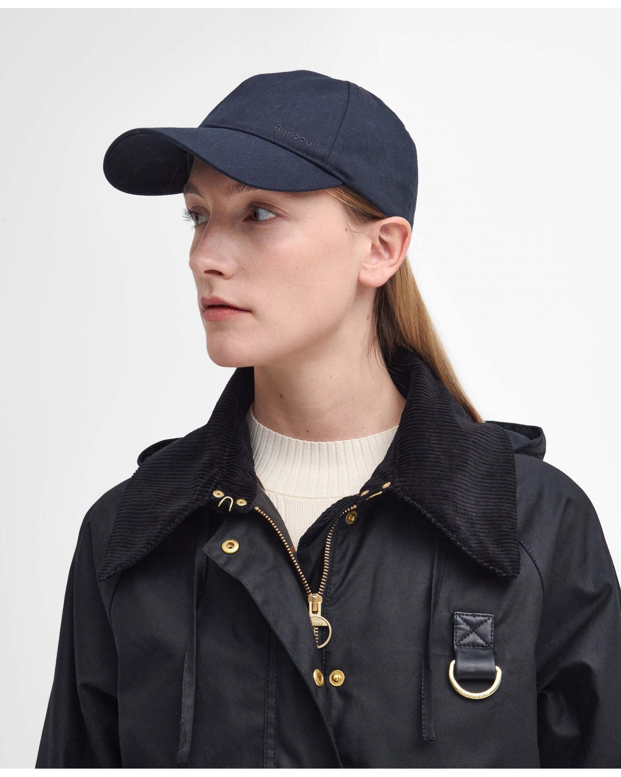 Barbour Reighton Womens Wax Jacket - Black/Classic - Image 2