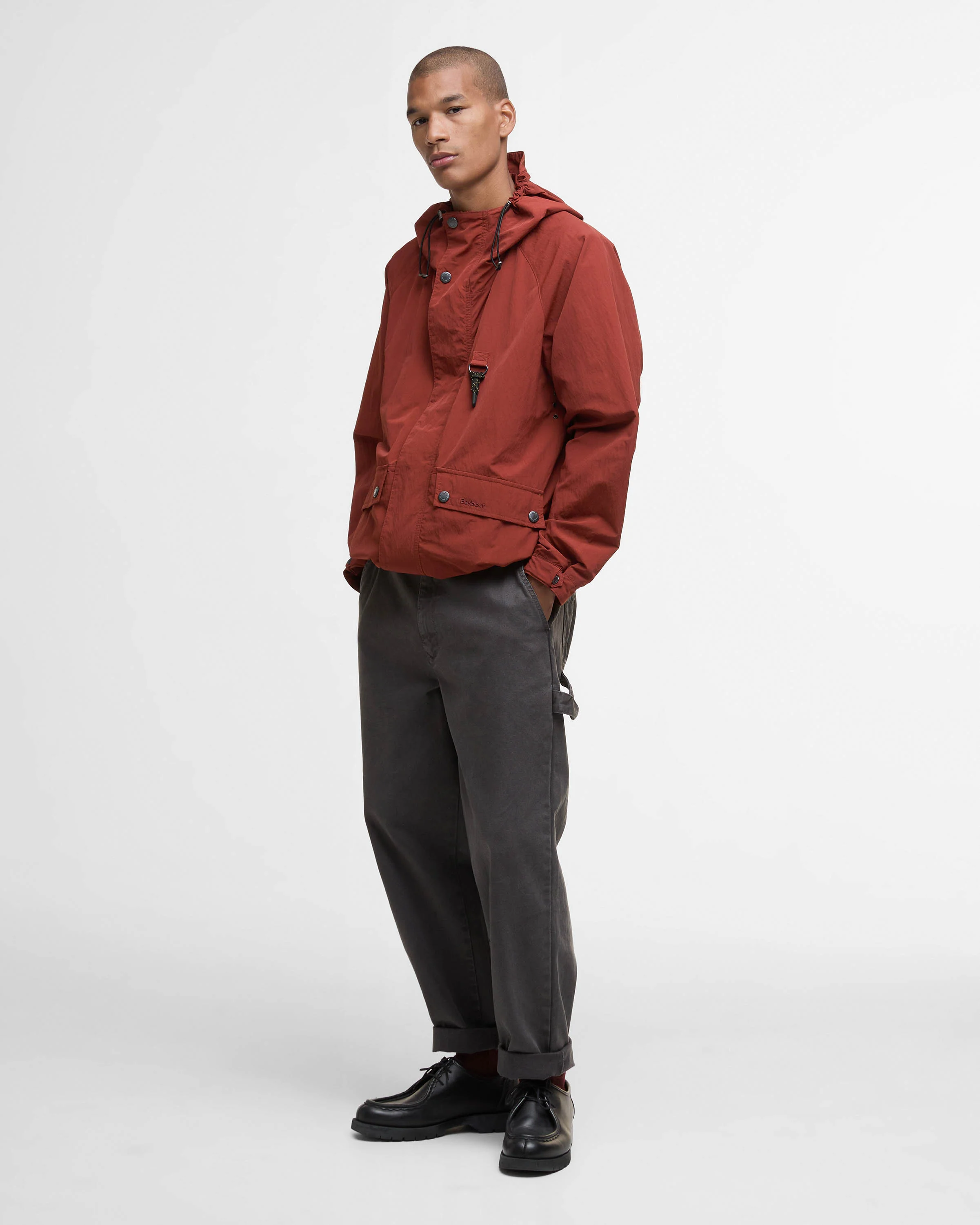 Barbour Rig Mens Showerproof Jacket - Fired Brick - Image 2