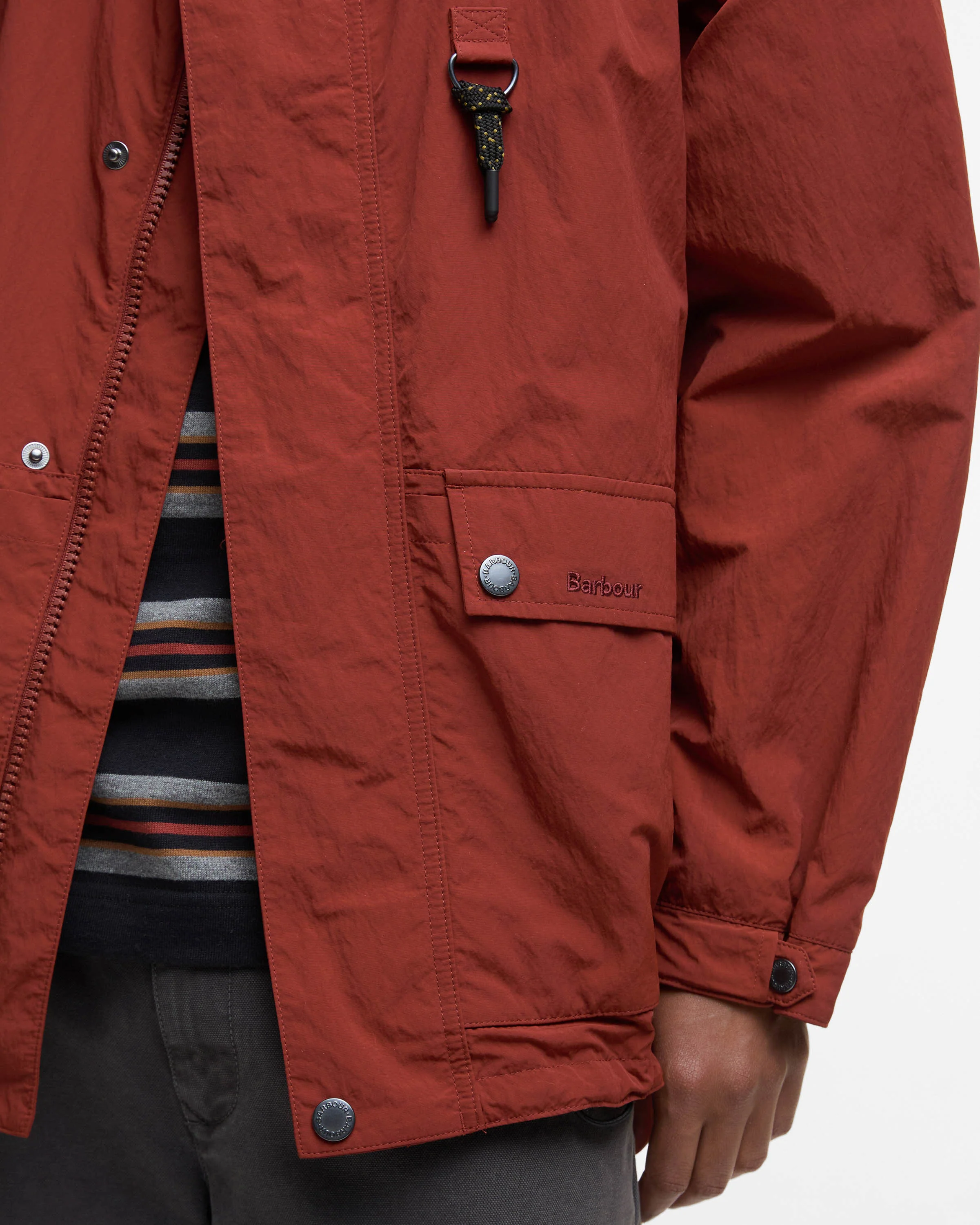 Barbour Rig Mens Showerproof Jacket - Fired Brick - Image 6