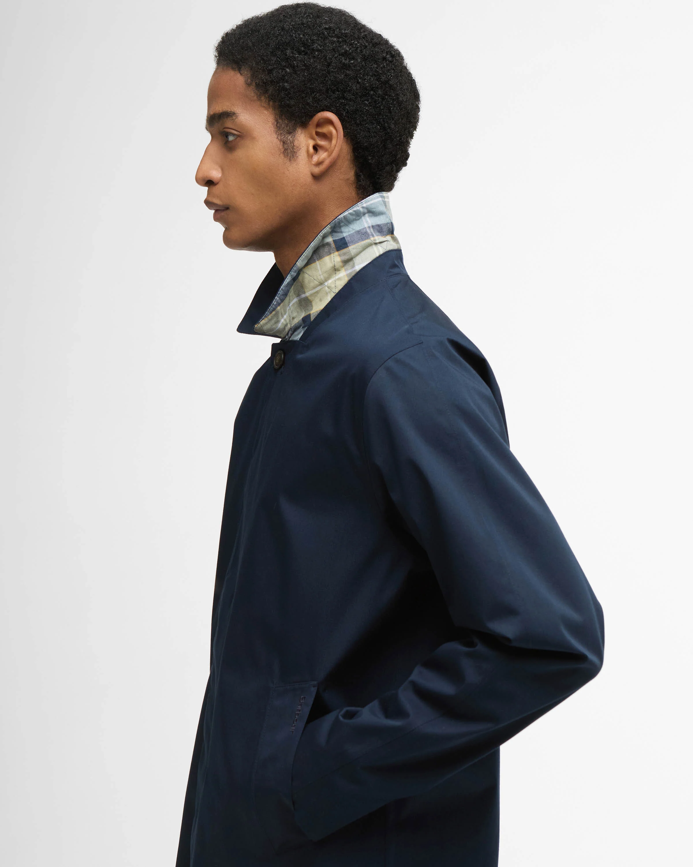Barbour Rokig Mens Jacket - Navy/Highland Loch - Image 4