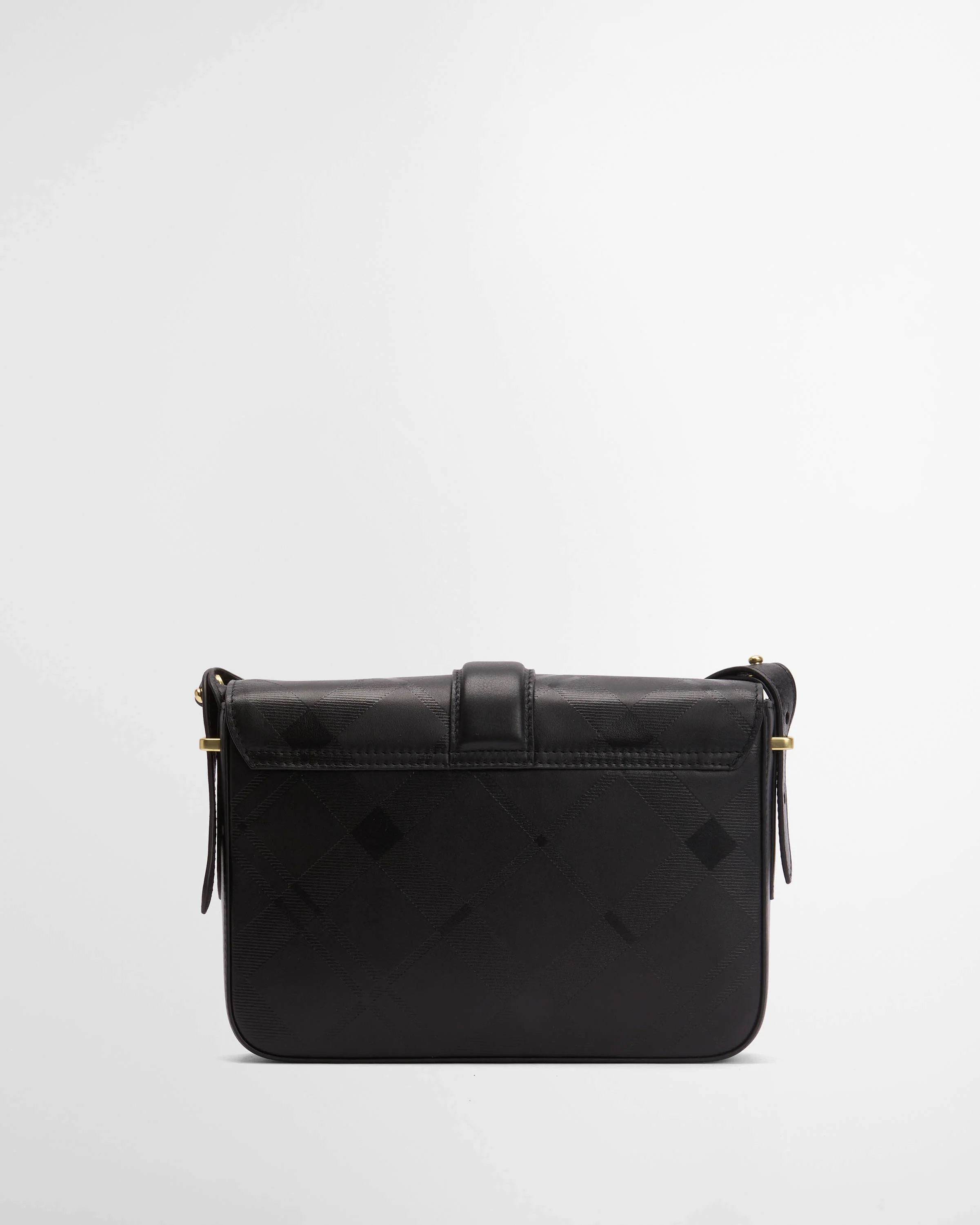 Barbour Rosa Womens Deboss Leather Crossbody Bag - Black/Deboss Tartan - Image 7