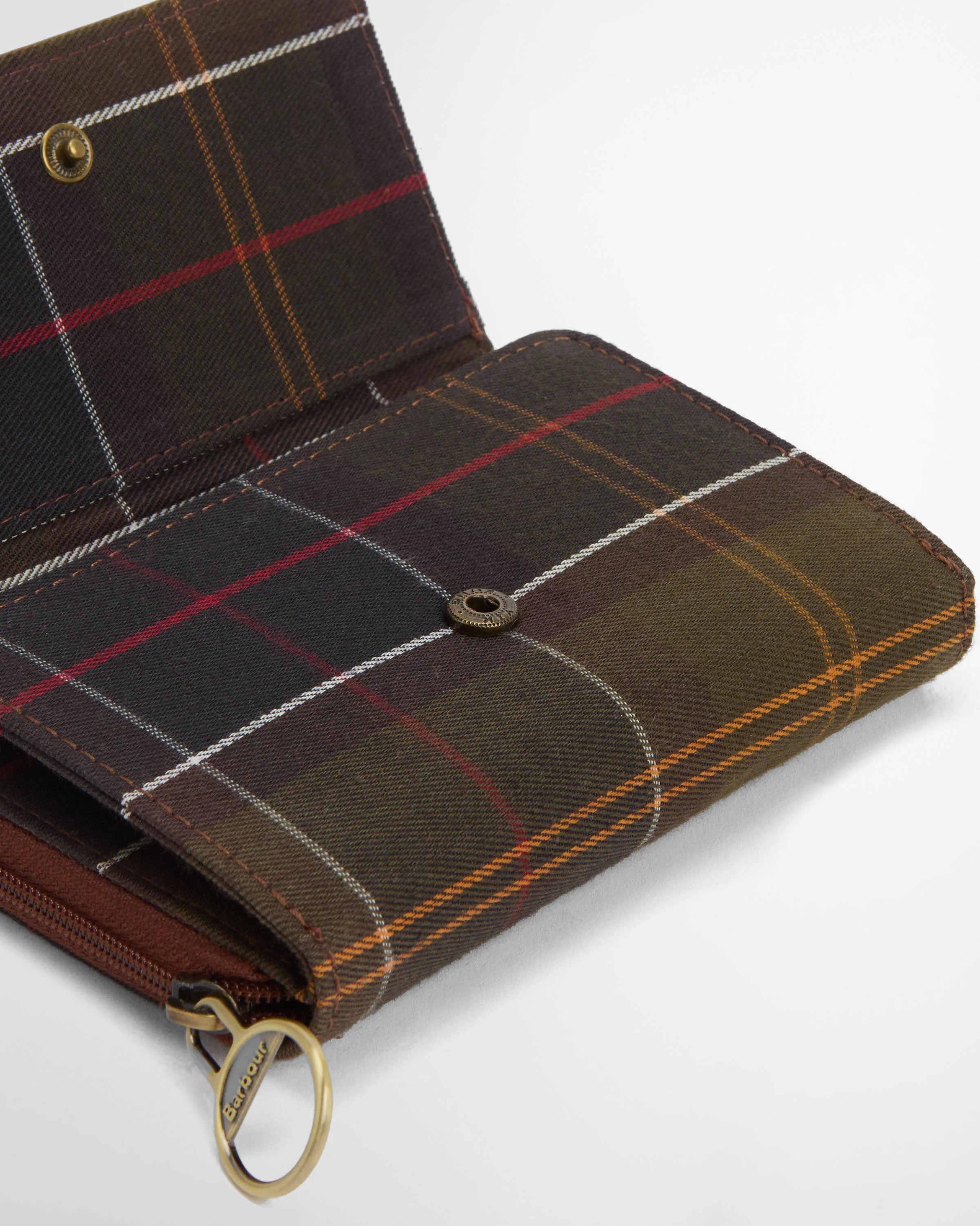 Barbour Rosa Womens Leather French Purse - Brown/Classic Tartan - Image 4