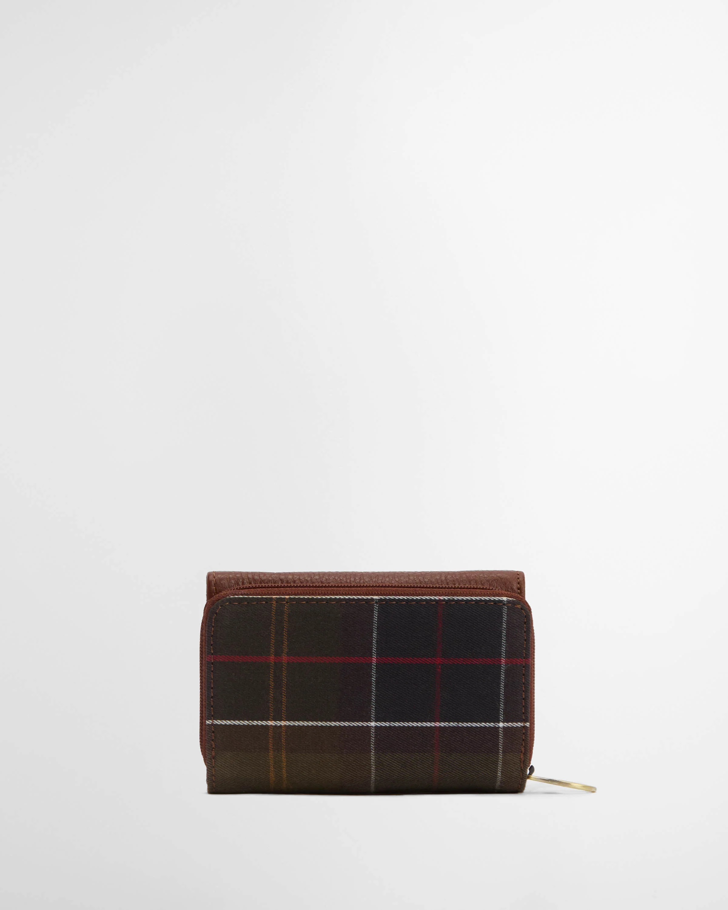Barbour Rosa Womens Leather French Purse - Brown/Classic Tartan - Image 6