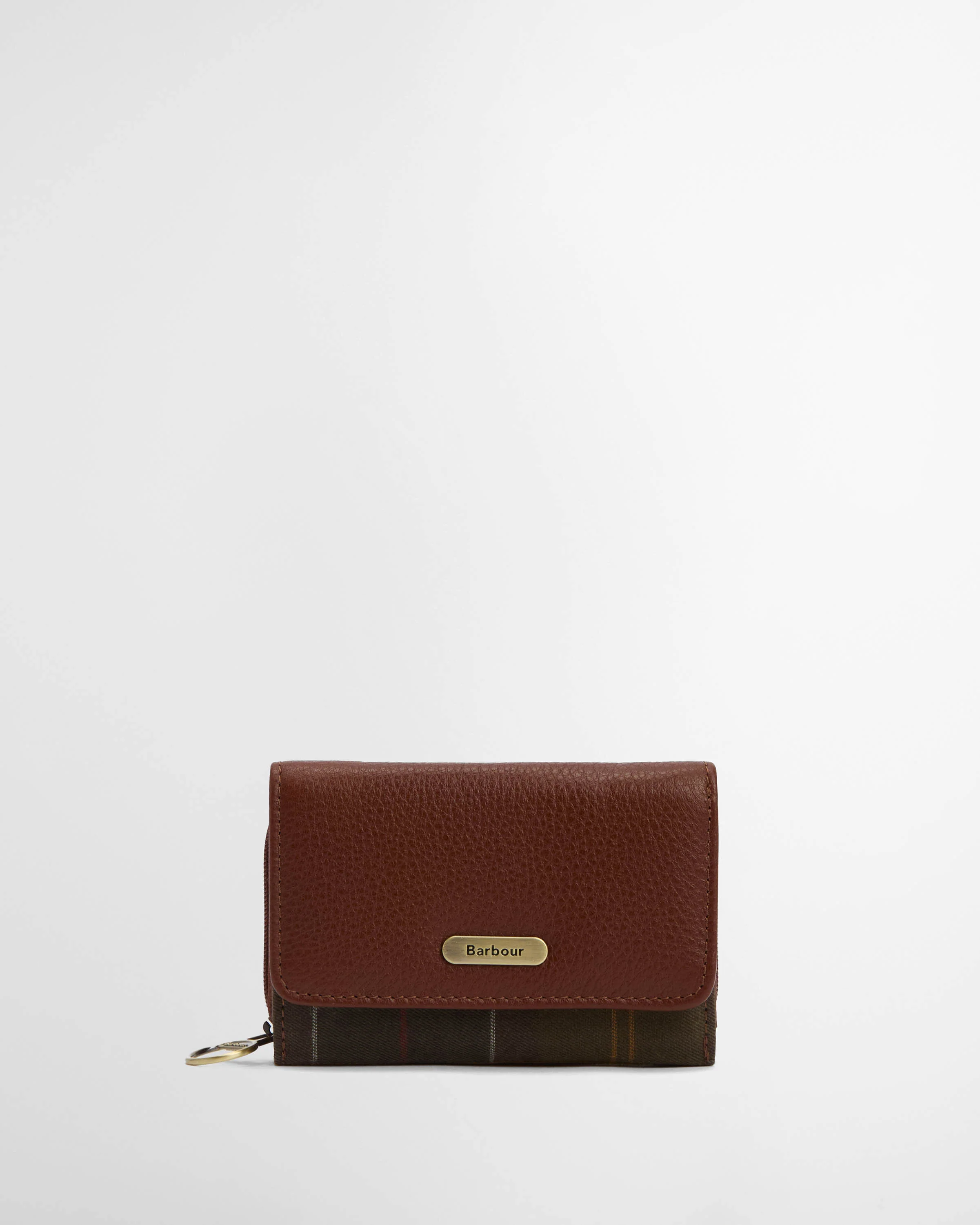 Barbour Rosa Womens Leather French Purse - Brown/Classic Tartan - Image 9