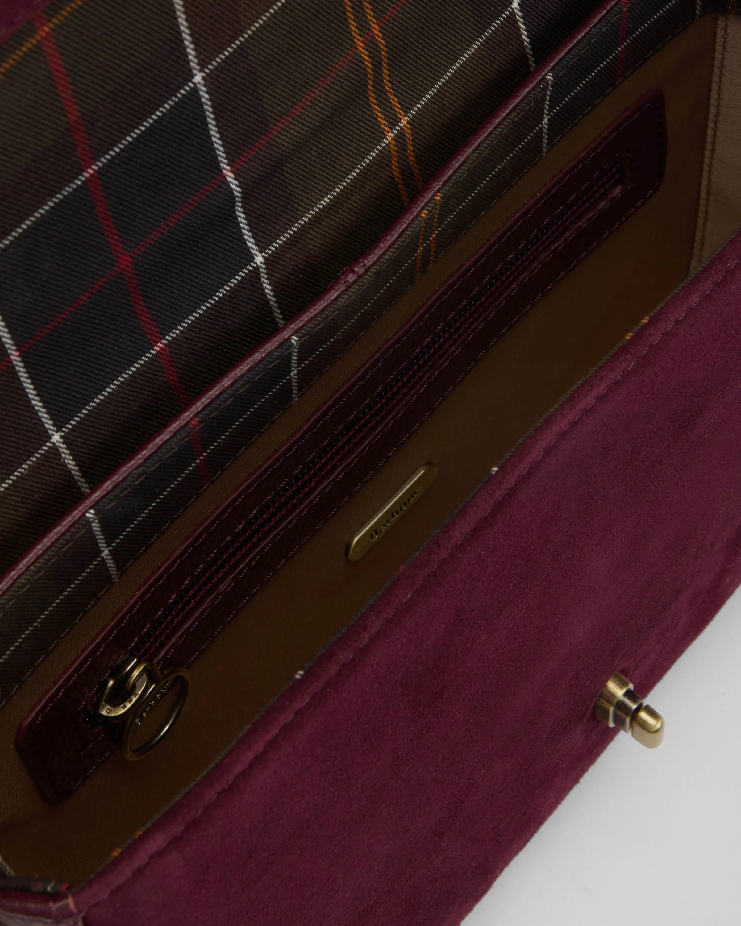 Barbour Rosa Womens Suede & Leather Crossbody Bag - Burgundy - Image 3
