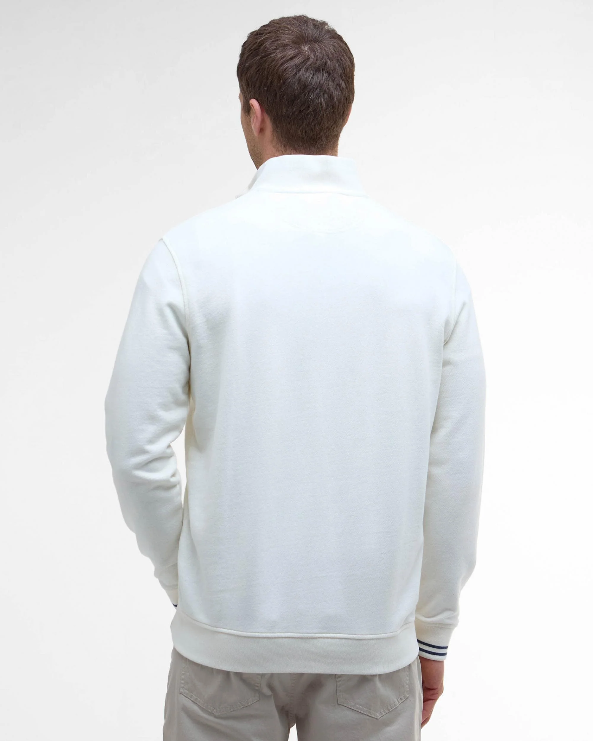 Barbour Rosford Mens Half Zip Sweatshirt - Whisper White - Image 5