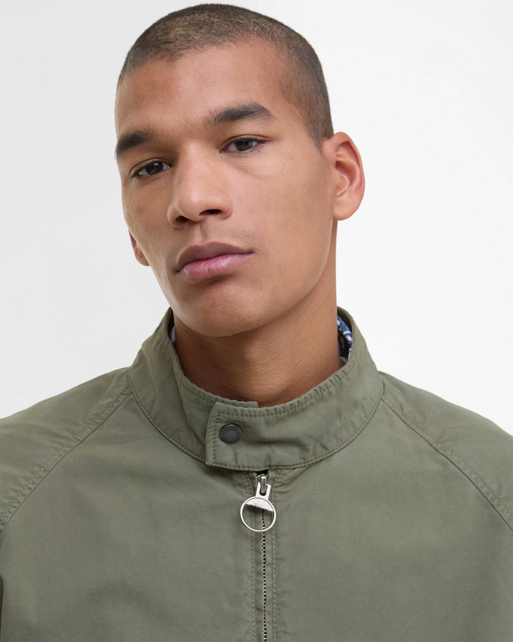 Barbour Royston Cotton Mens Casual Jacket - Light Moss - Image 4
