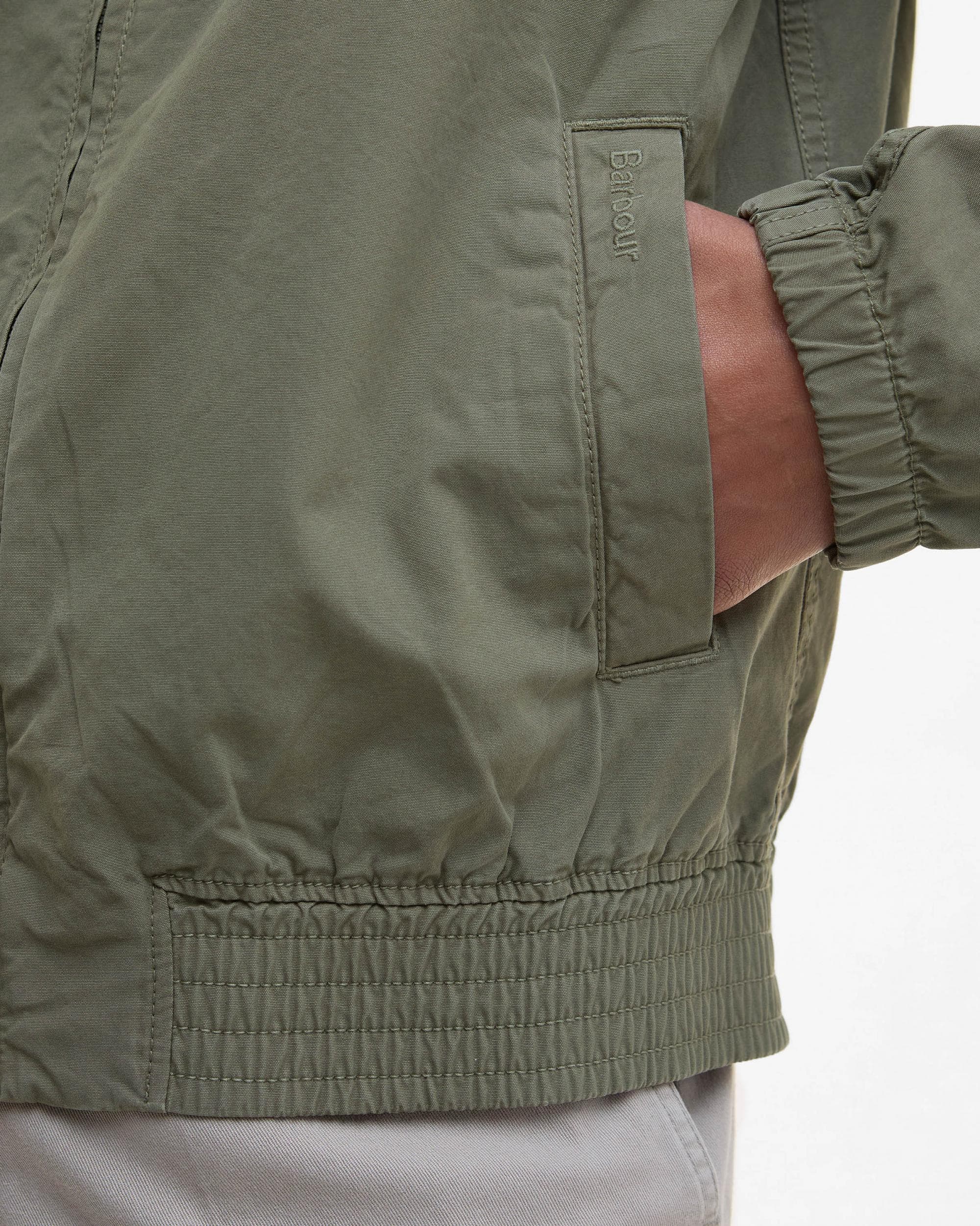 Barbour Royston Cotton Mens Casual Jacket - Light Moss - Image 5