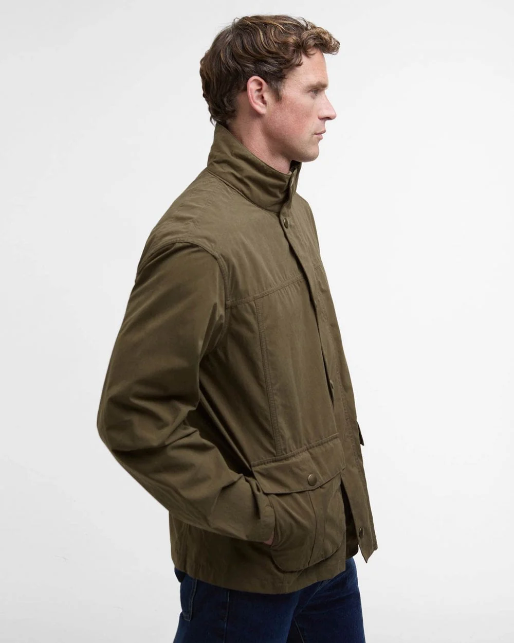 Barbour Sander Mens Casual Jacket - Dark Sand - Image 3