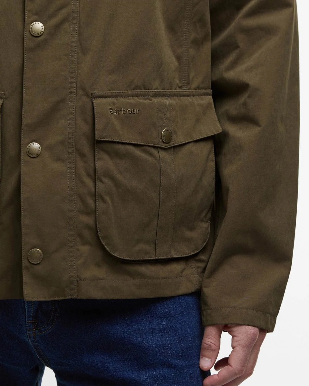 Barbour Sander Mens Casual Jacket - Dark Sand - Image 4