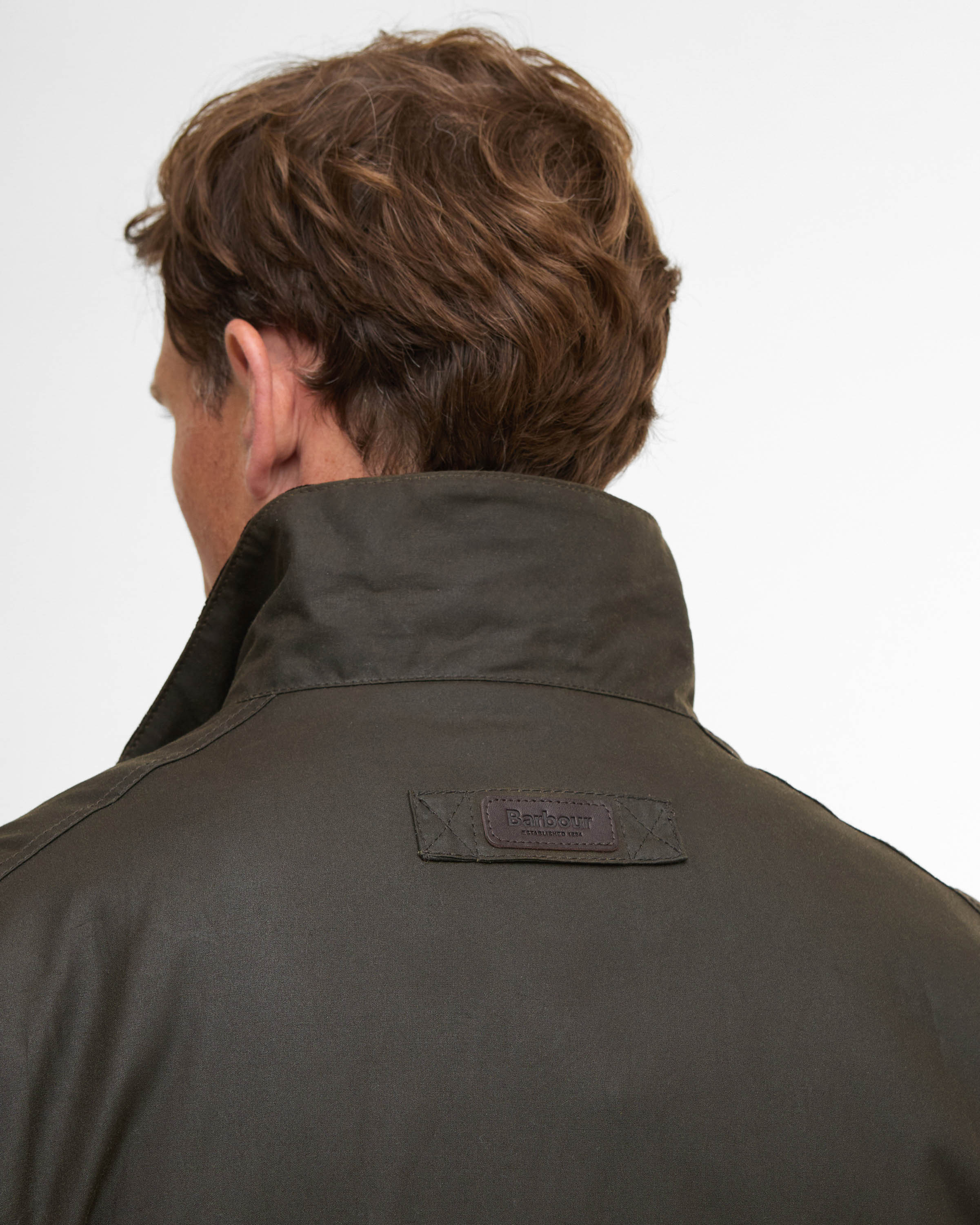 Barbour Sander Mens Wax Jacket - Olive - Image 6