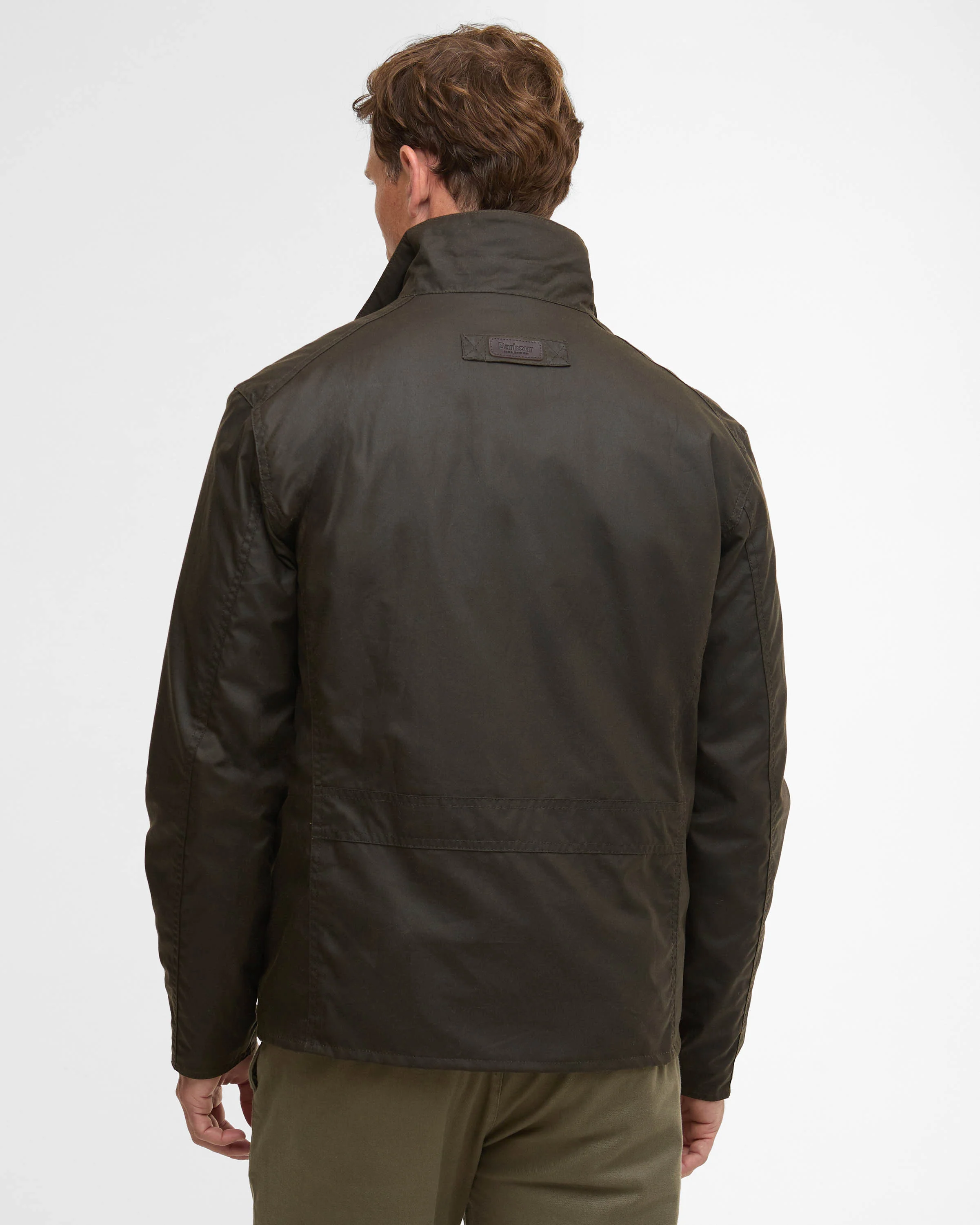 Barbour Sander Mens Wax Jacket - Olive - Image 8