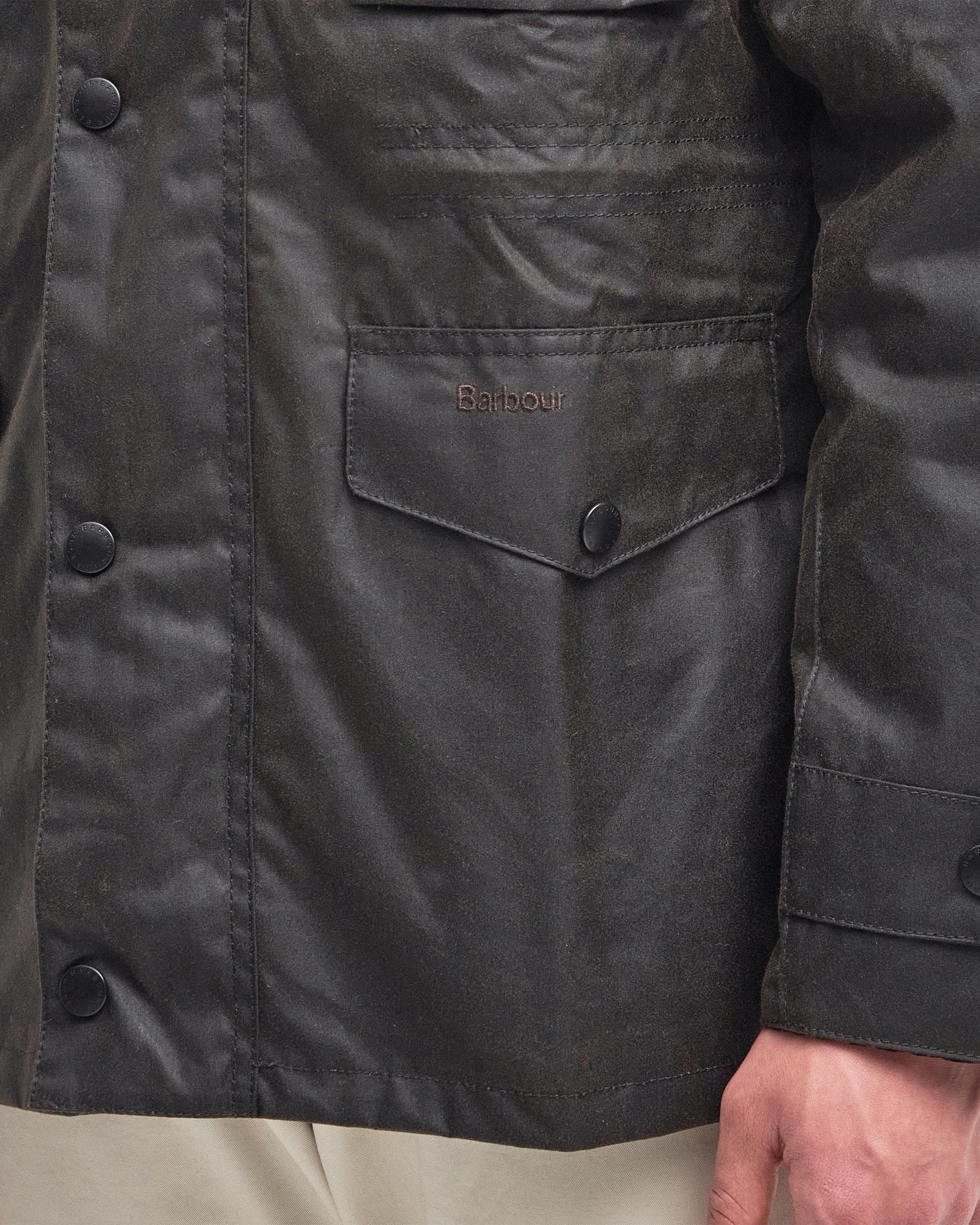 Barbour Sapper Mens Wax Jacket - Olive/Classic - Image 6