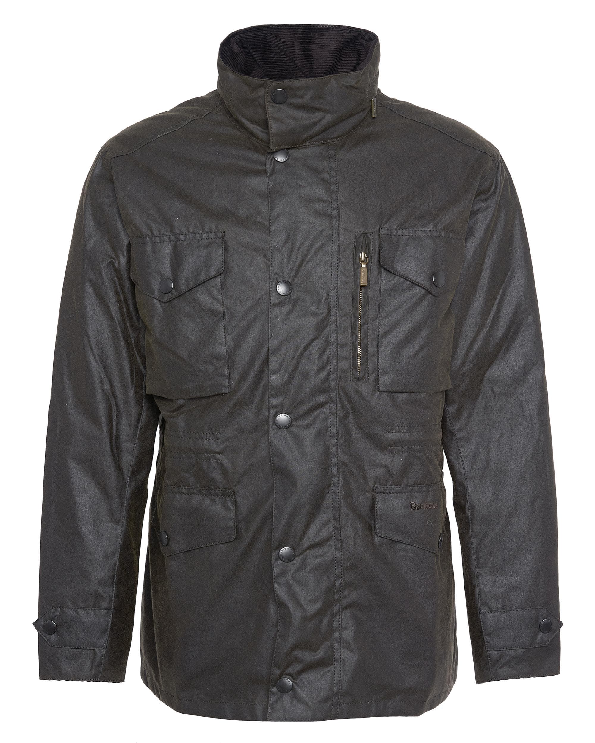 Barbour Sapper Mens Wax Jacket - Olive/Classic - Image 9