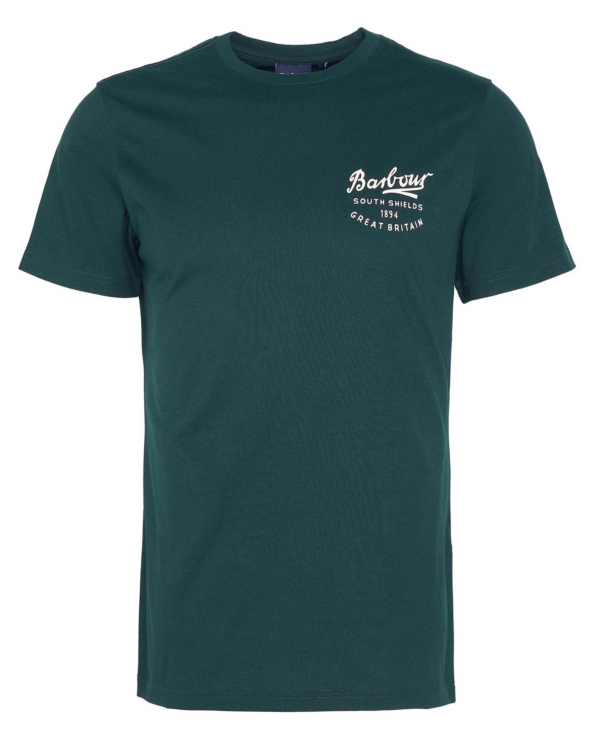 Barbour Script Mens Graphic T-Shirt - Seaweed - Image 6