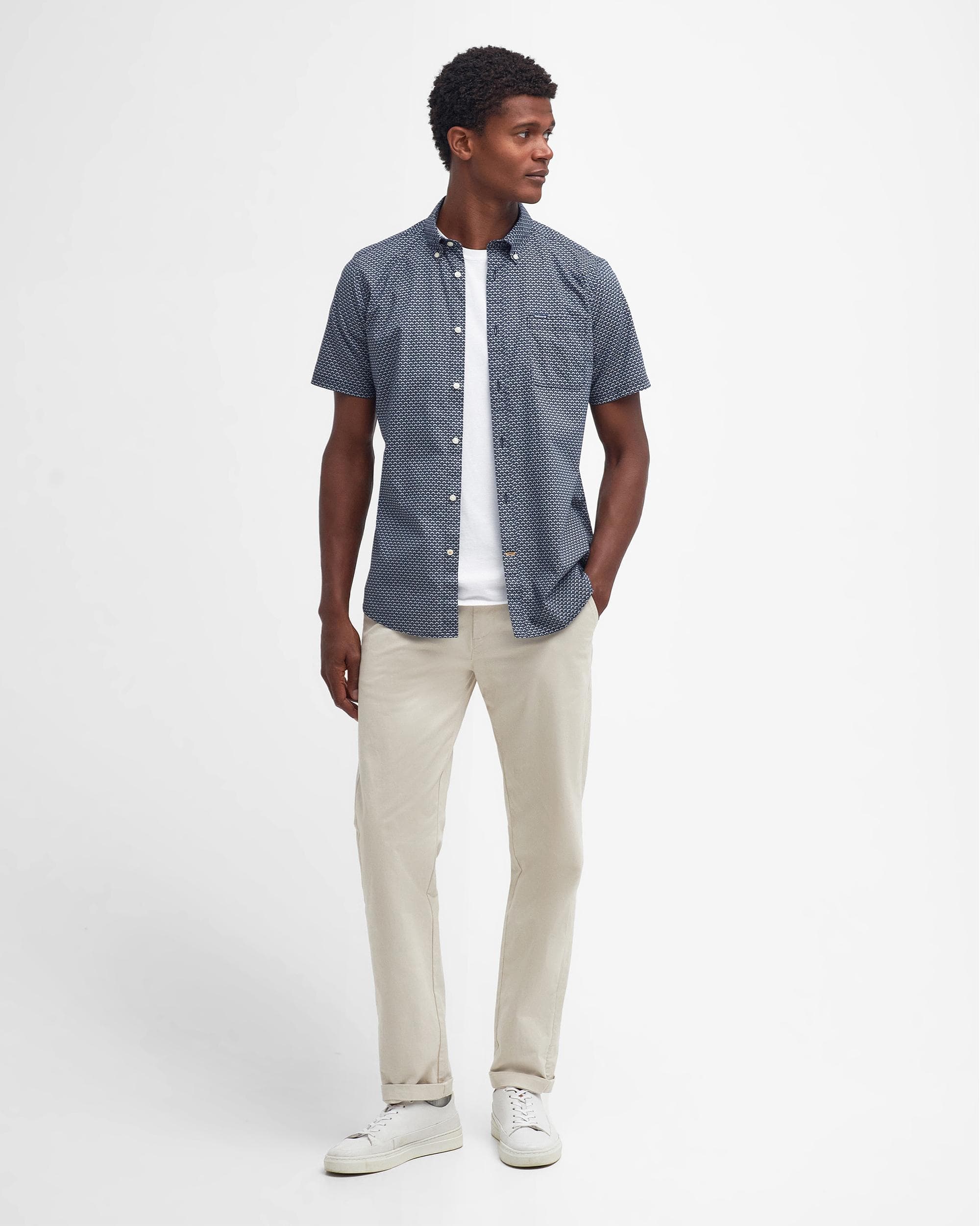 Barbour Shell Mens Tailored Shirt - Navy - Image 3