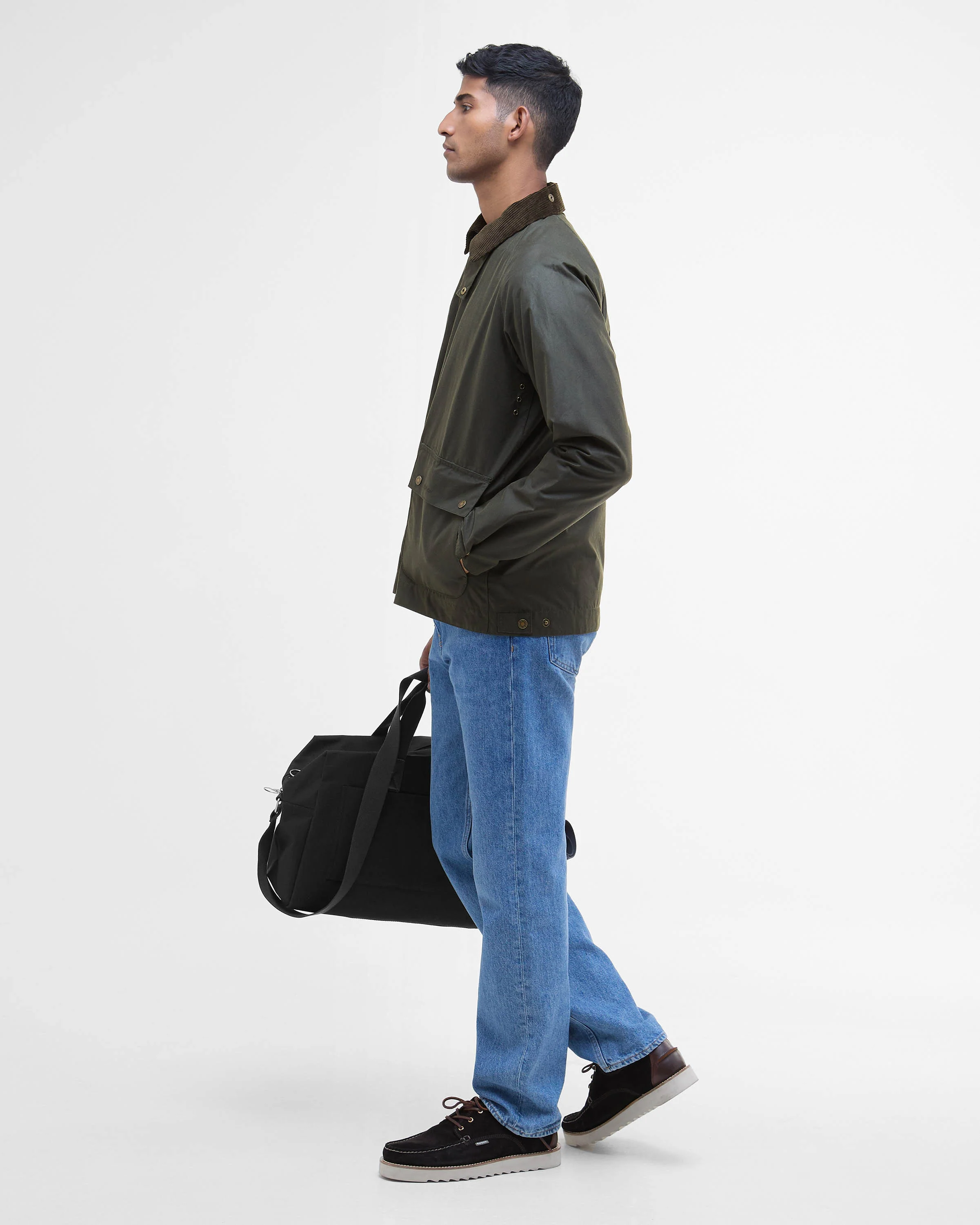 Barbour Short Bedale Mens Wax Jacket - Fern - Image 2