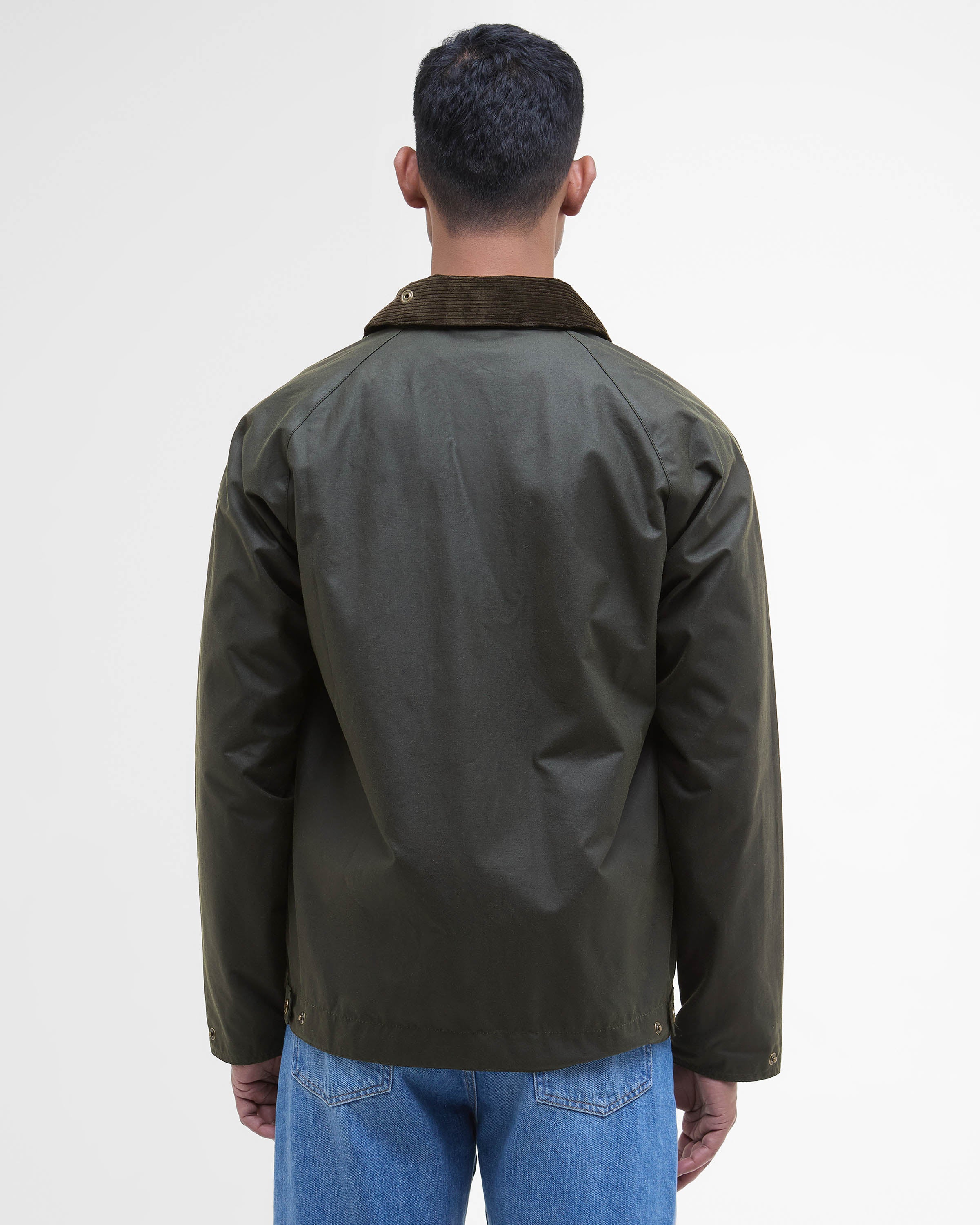 Barbour Short Bedale Mens Wax Jacket - Fern - Image 8