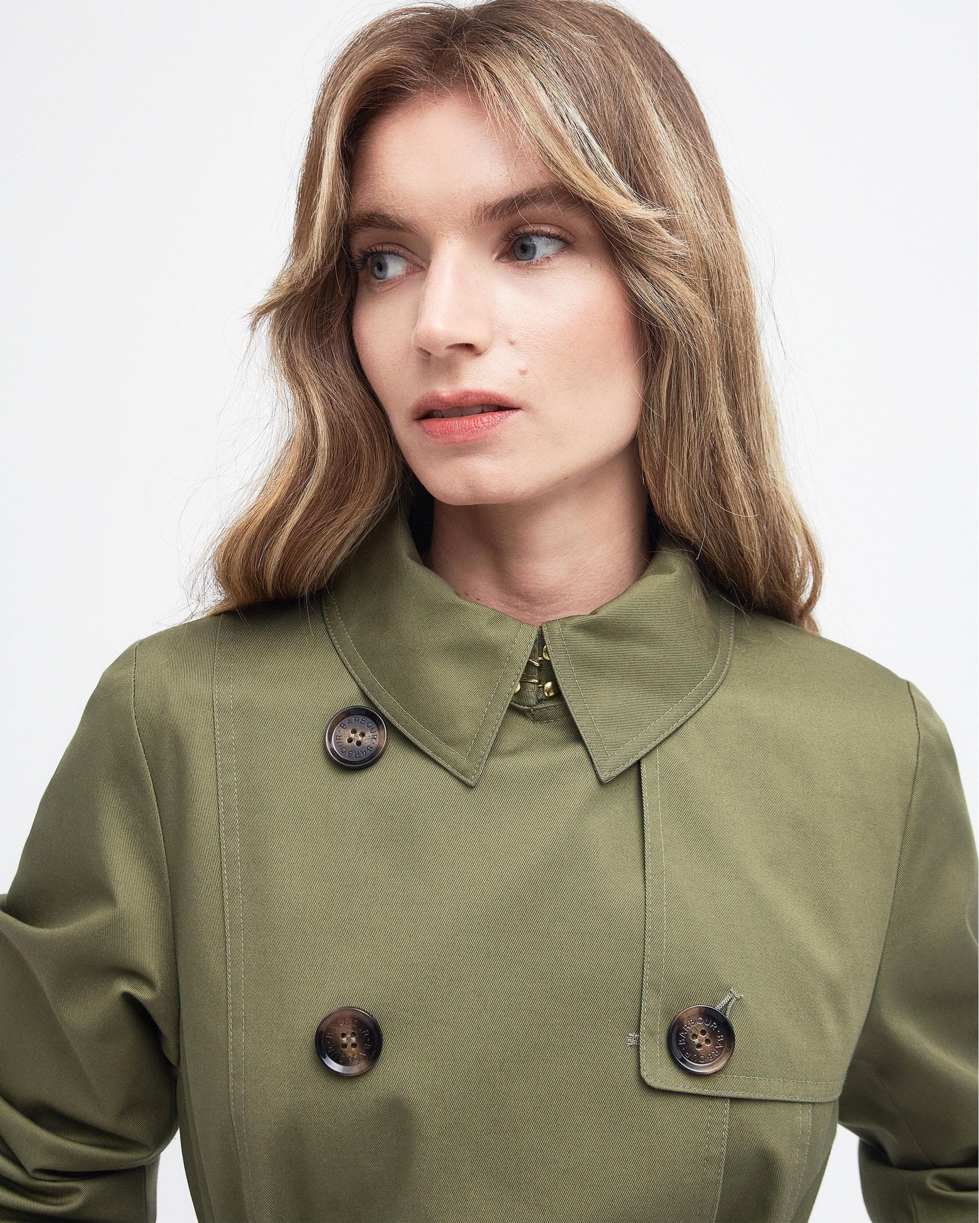 Barbour Short Greta Womens Showerproof Trenchcoat - Image 2