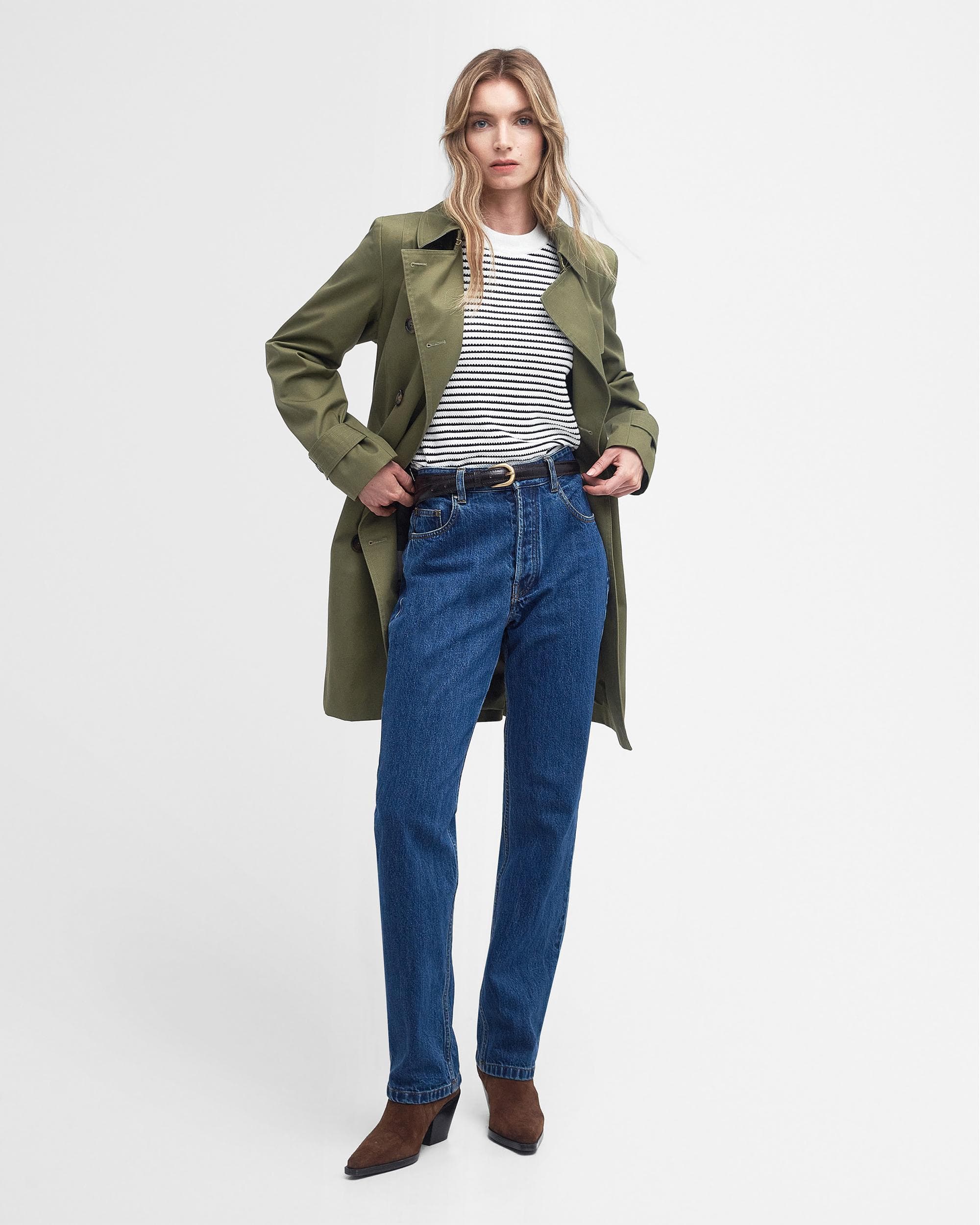 Barbour Short Greta Womens Showerproof Trenchcoat - Image 5