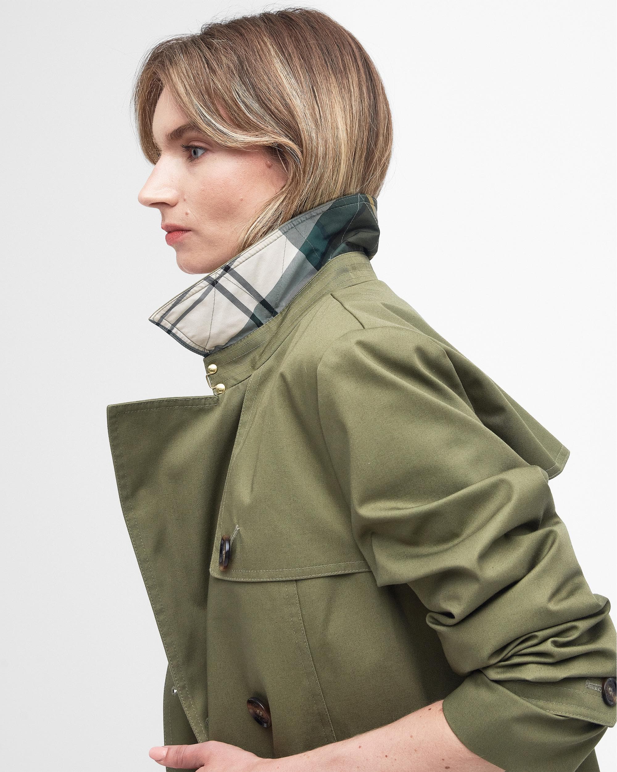 Barbour Short Greta Womens Showerproof Trenchcoat - Image 6