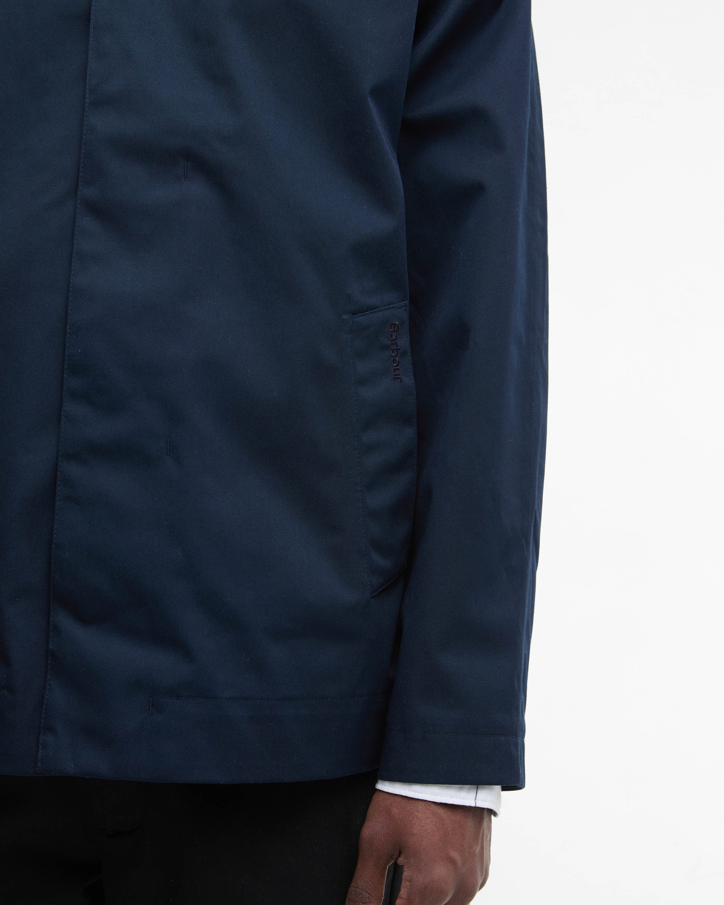 Barbour Short Rokig Mens Waterproof Jacket - Navy/Highland Loch - Image 3