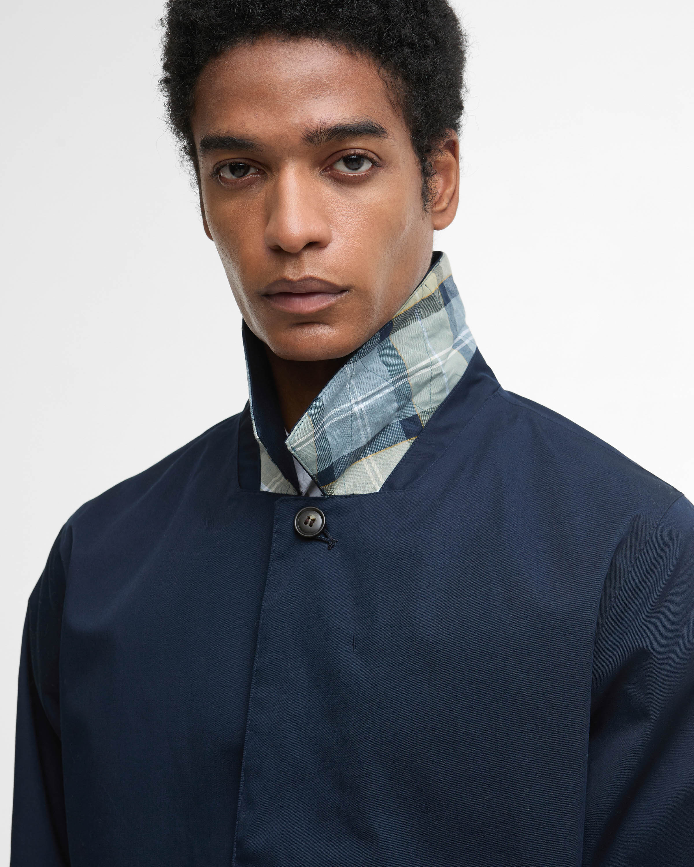 Barbour Short Rokig Mens Waterproof Jacket - Navy/Highland Loch - Image 5