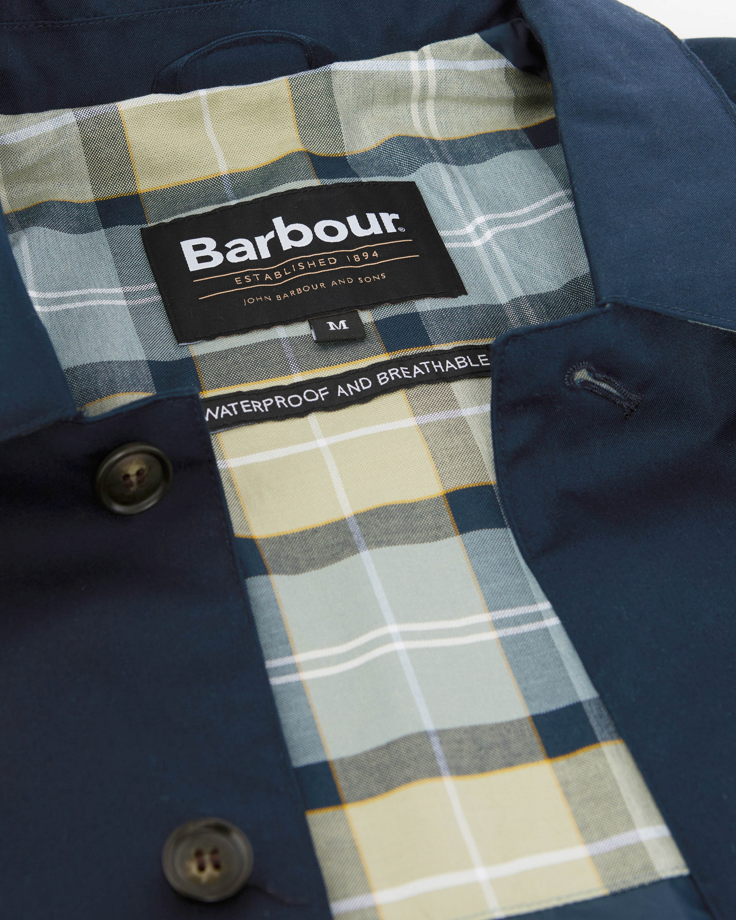 Barbour Short Rokig Mens Waterproof Jacket - Navy/Highland Loch - Image 7