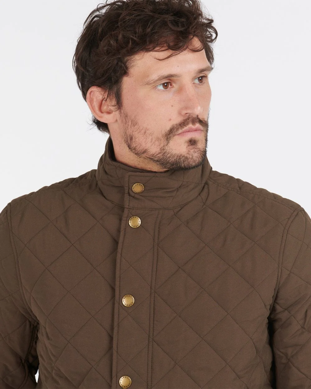 Barbour Shoveler Mens Quilted Jacket - Dark Olive - Image 2