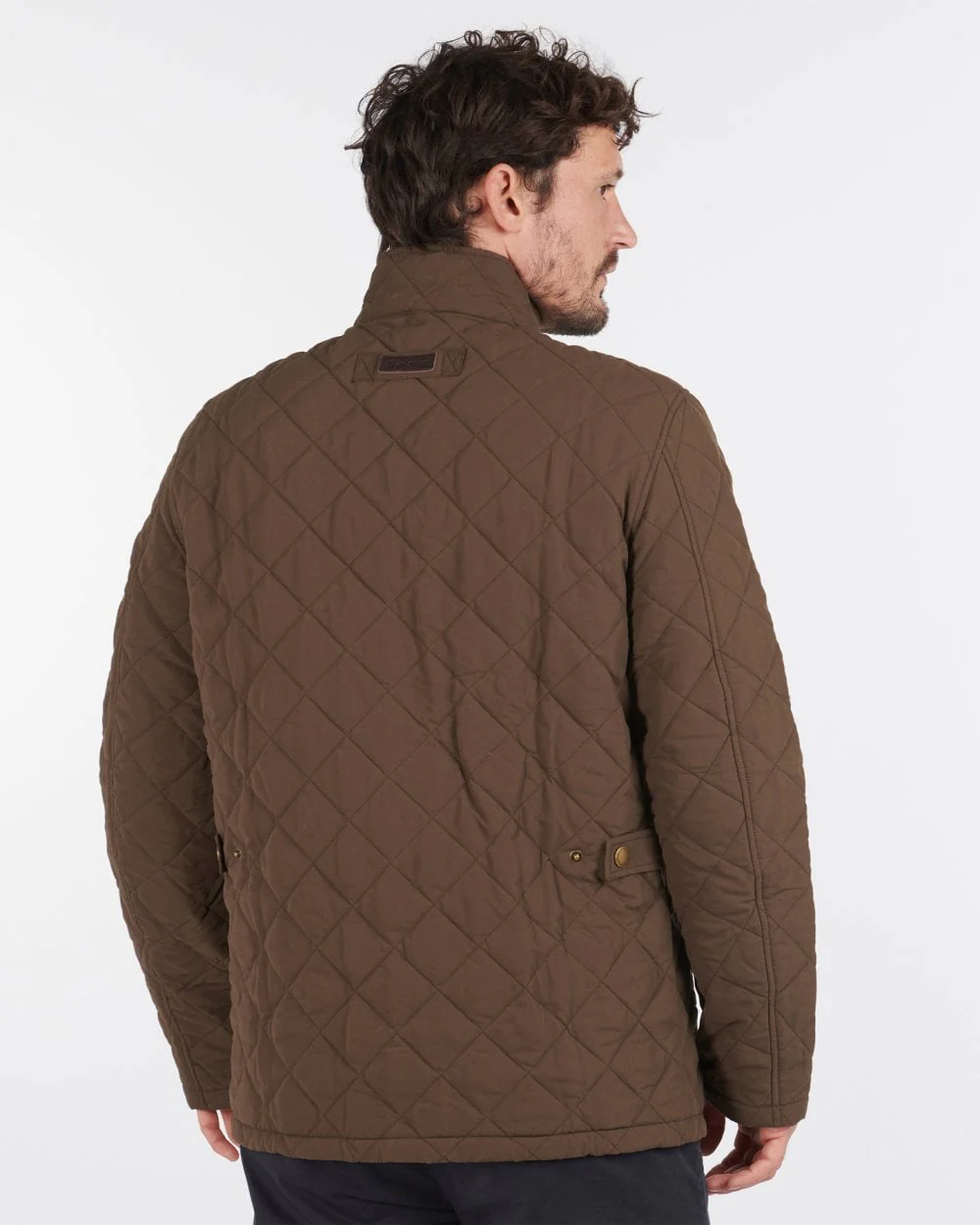 Barbour Shoveler Mens Quilted Jacket - Dark Olive - Image 4