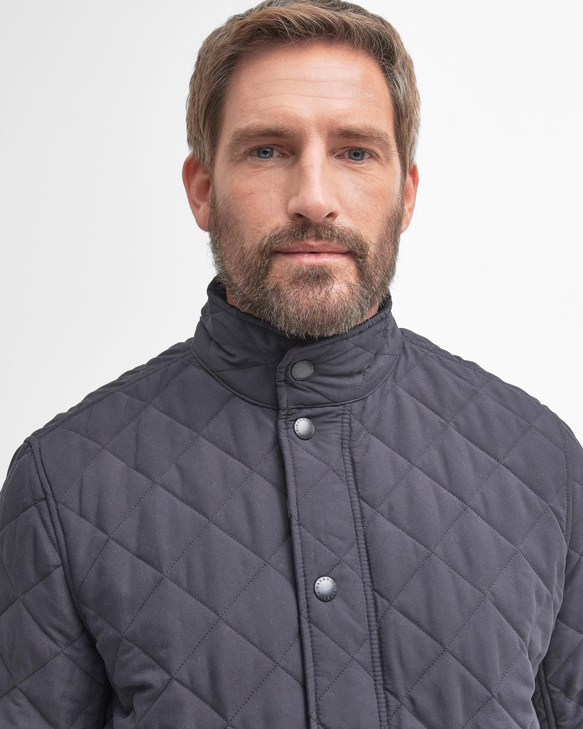 Barbour Shoveler Mens Quilted Jacket - Navy - Image 2