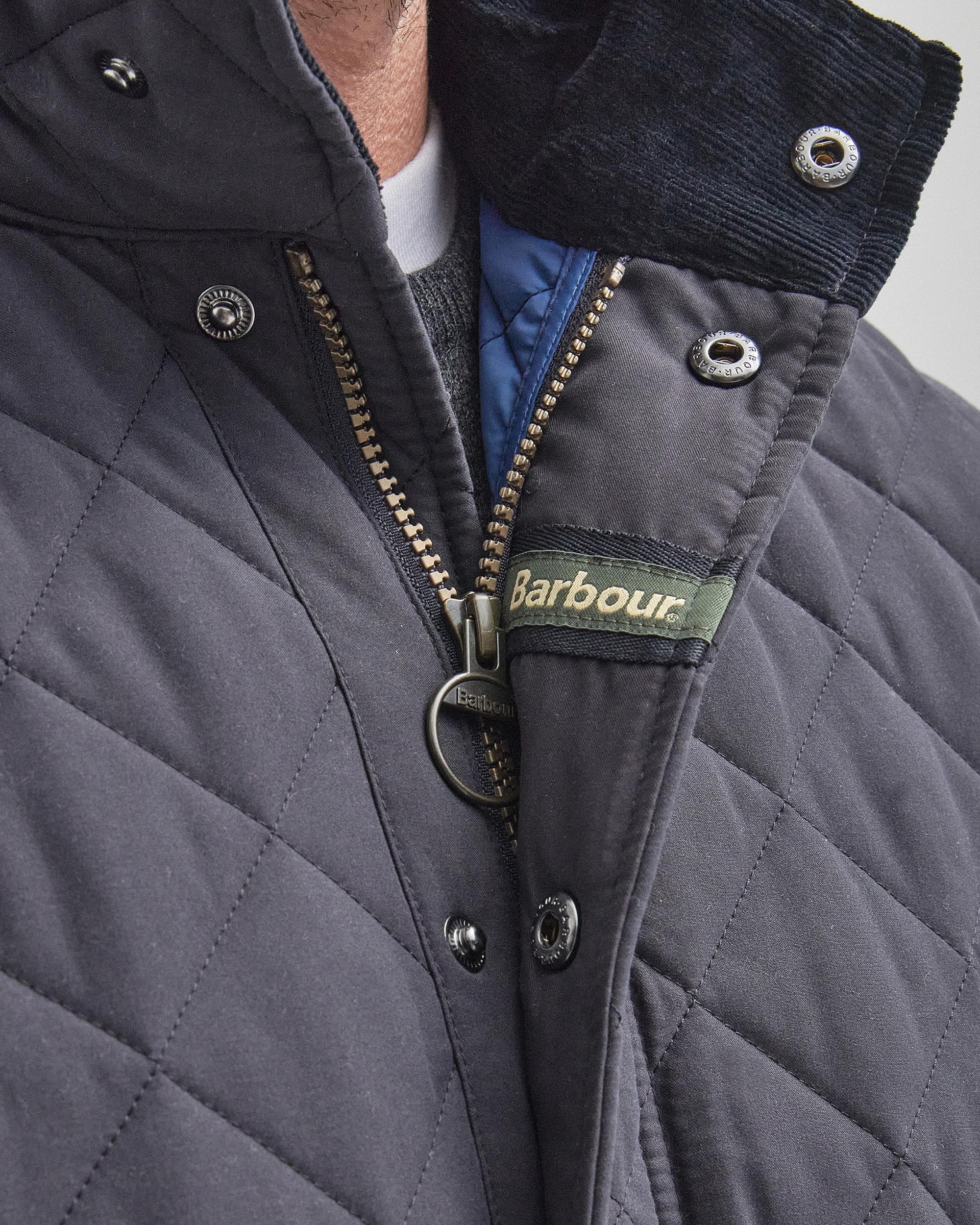 Barbour Shoveler Mens Quilted Jacket - Navy - Image 3