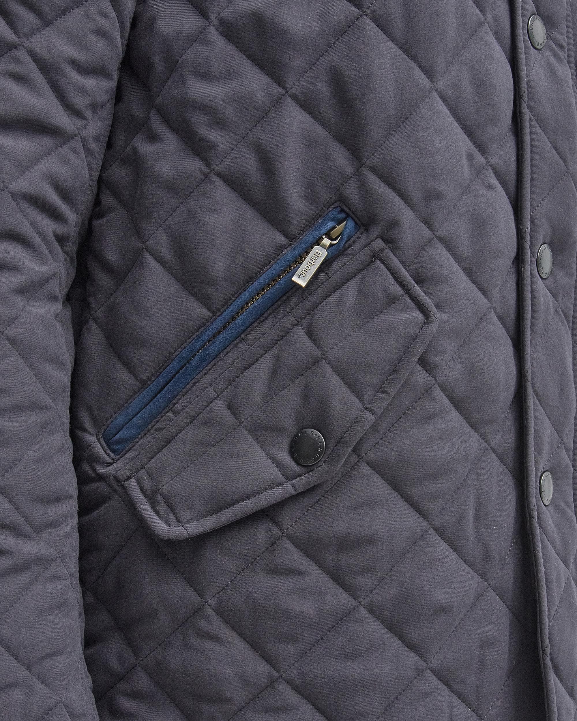 Barbour Shoveler Mens Quilted Jacket - Navy - Image 8
