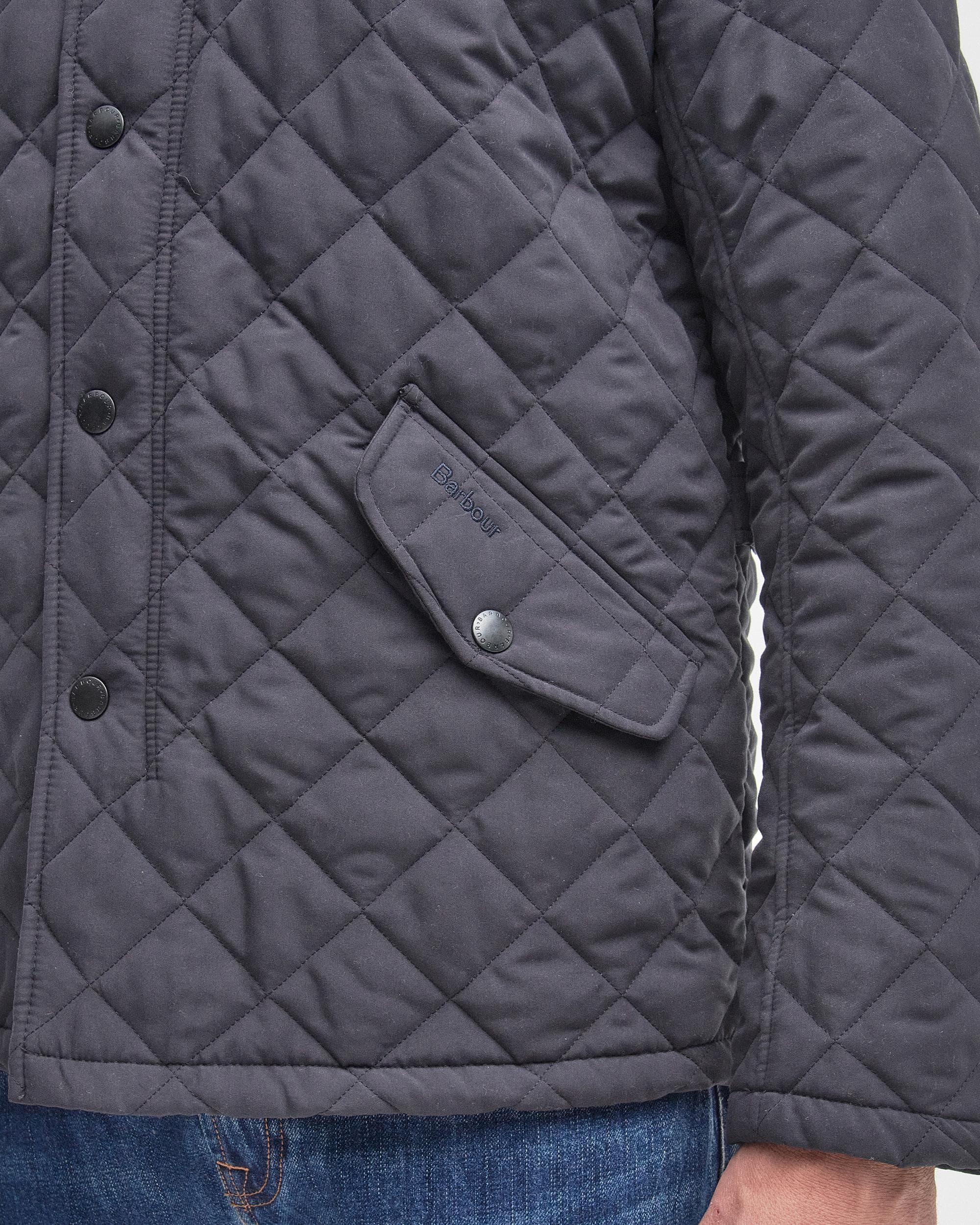 Barbour Shoveler Mens Quilted Jacket - Navy - Image 9