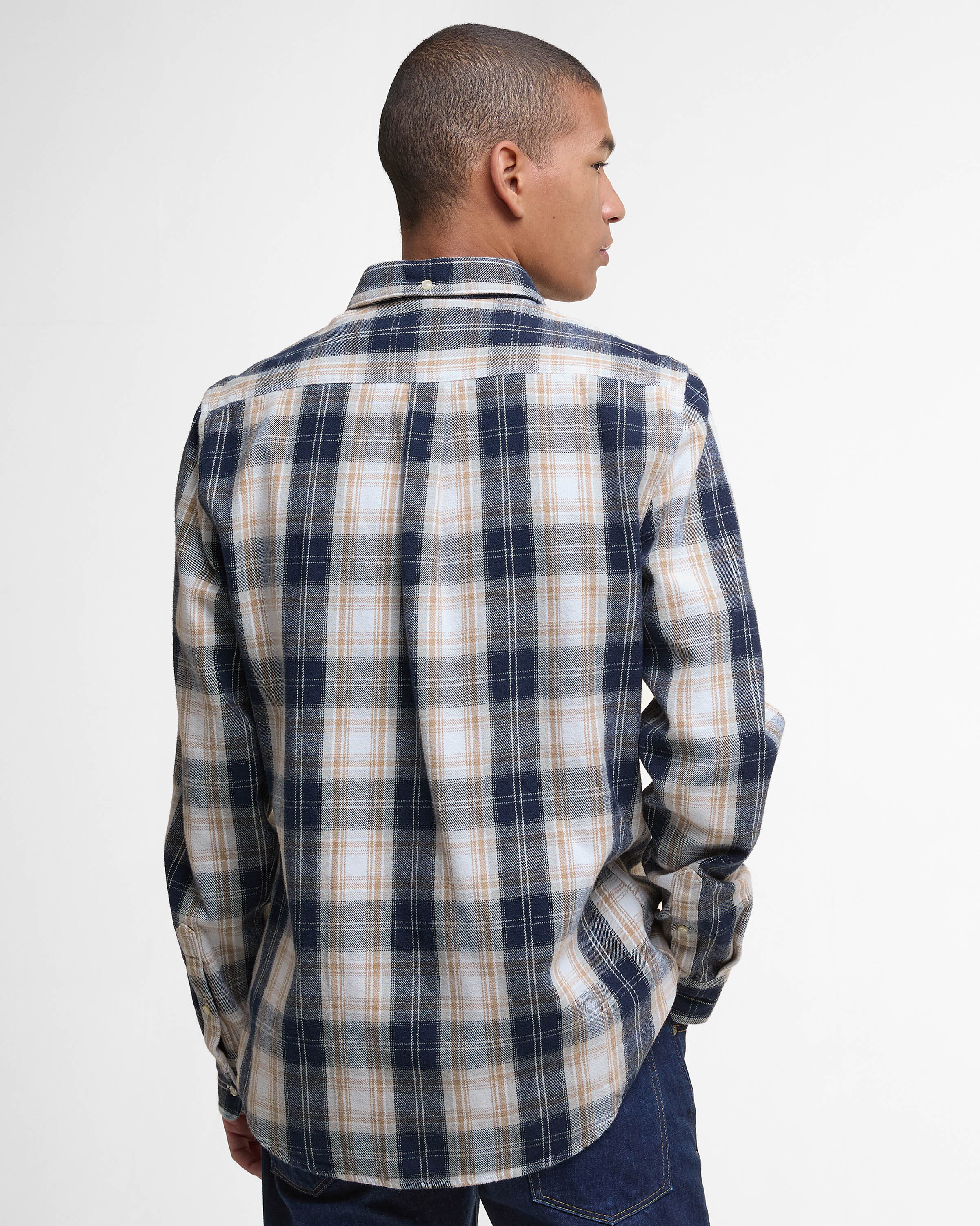 Barbour Sillwith Mens Tailored Checked Shirt - Ecru - Image 5
