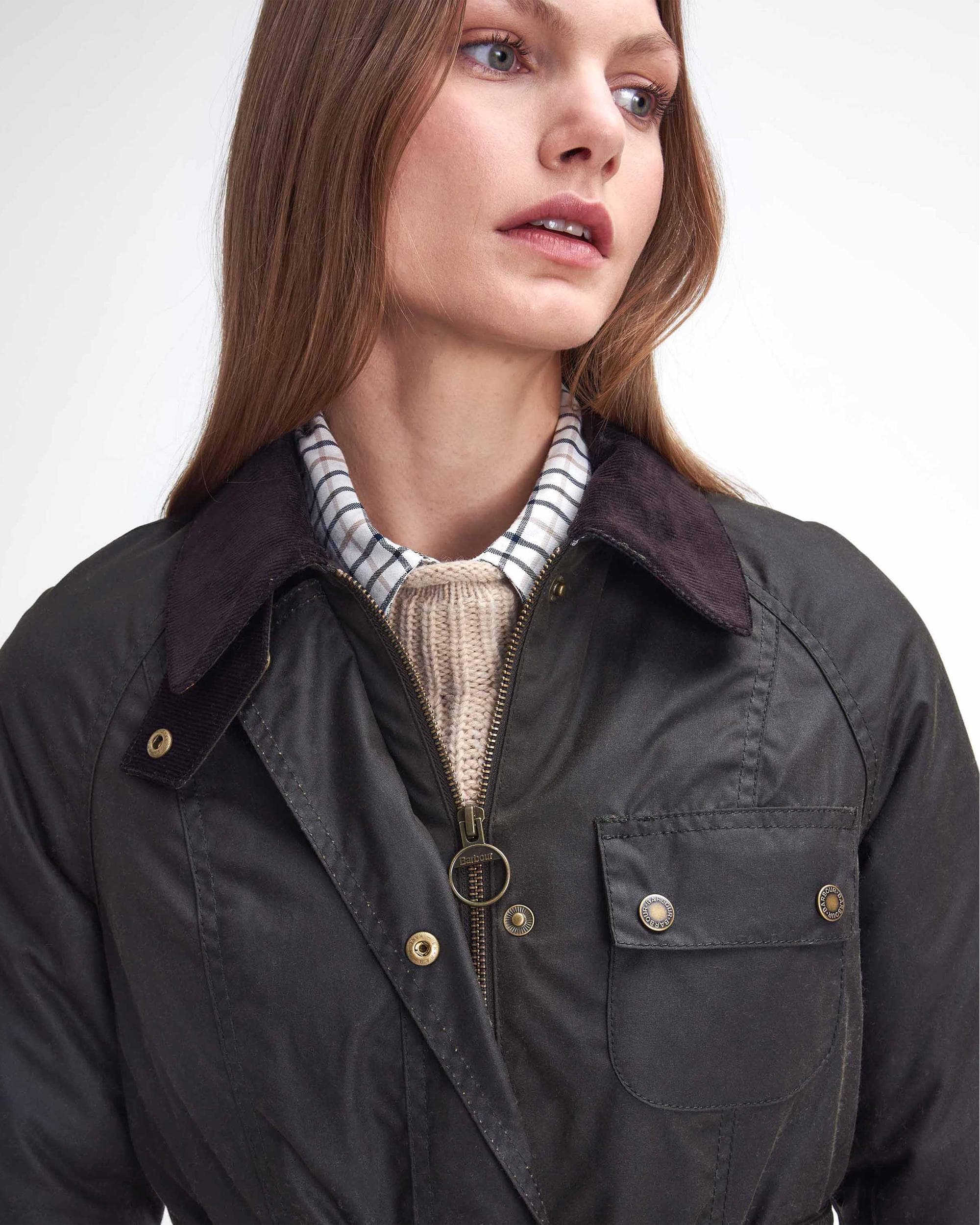 Barbour Solway Zipper Womens Wax Jacket - Image 2