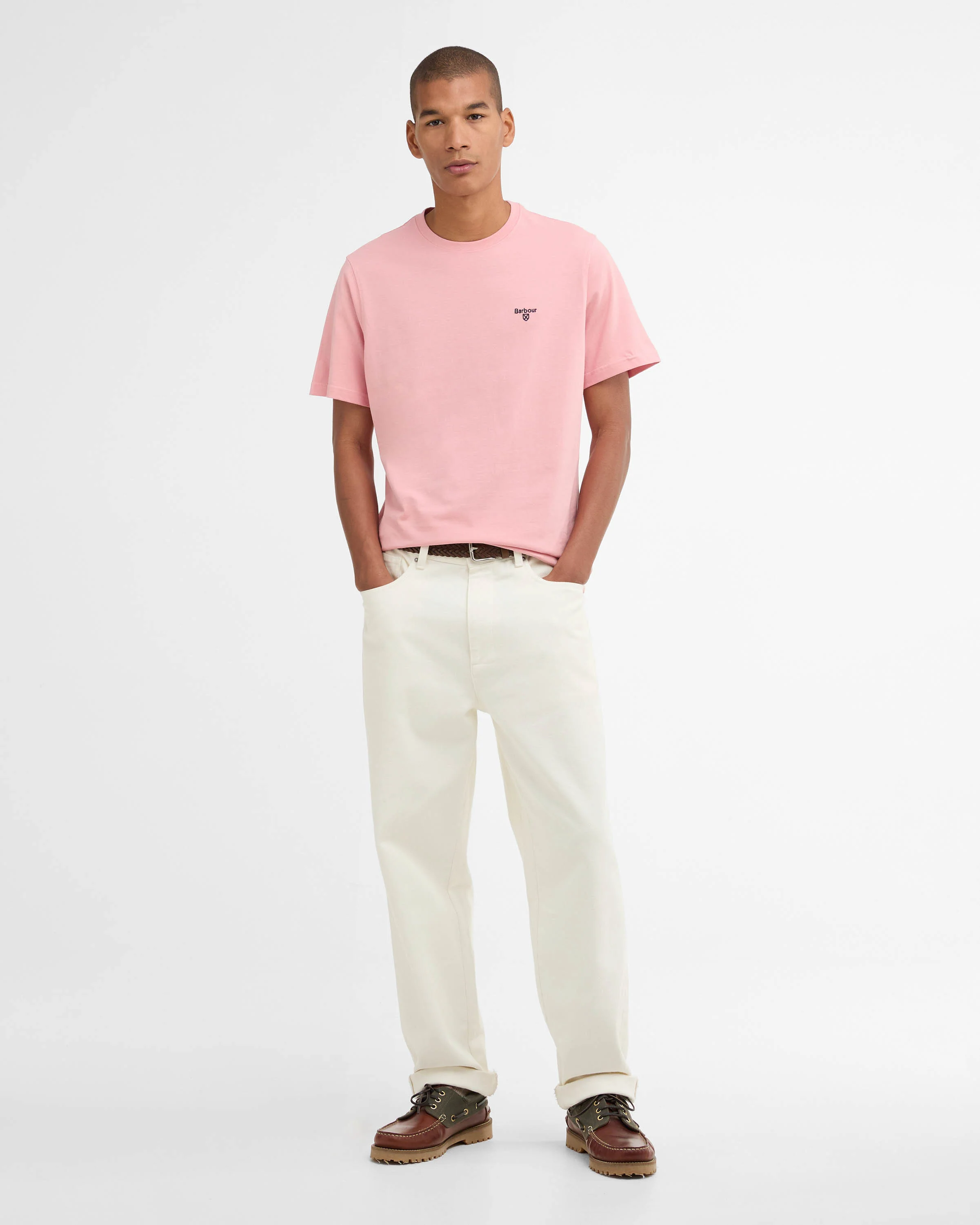 Barbour Sports Mens T-Shirt - Mineral Pink - Image 2