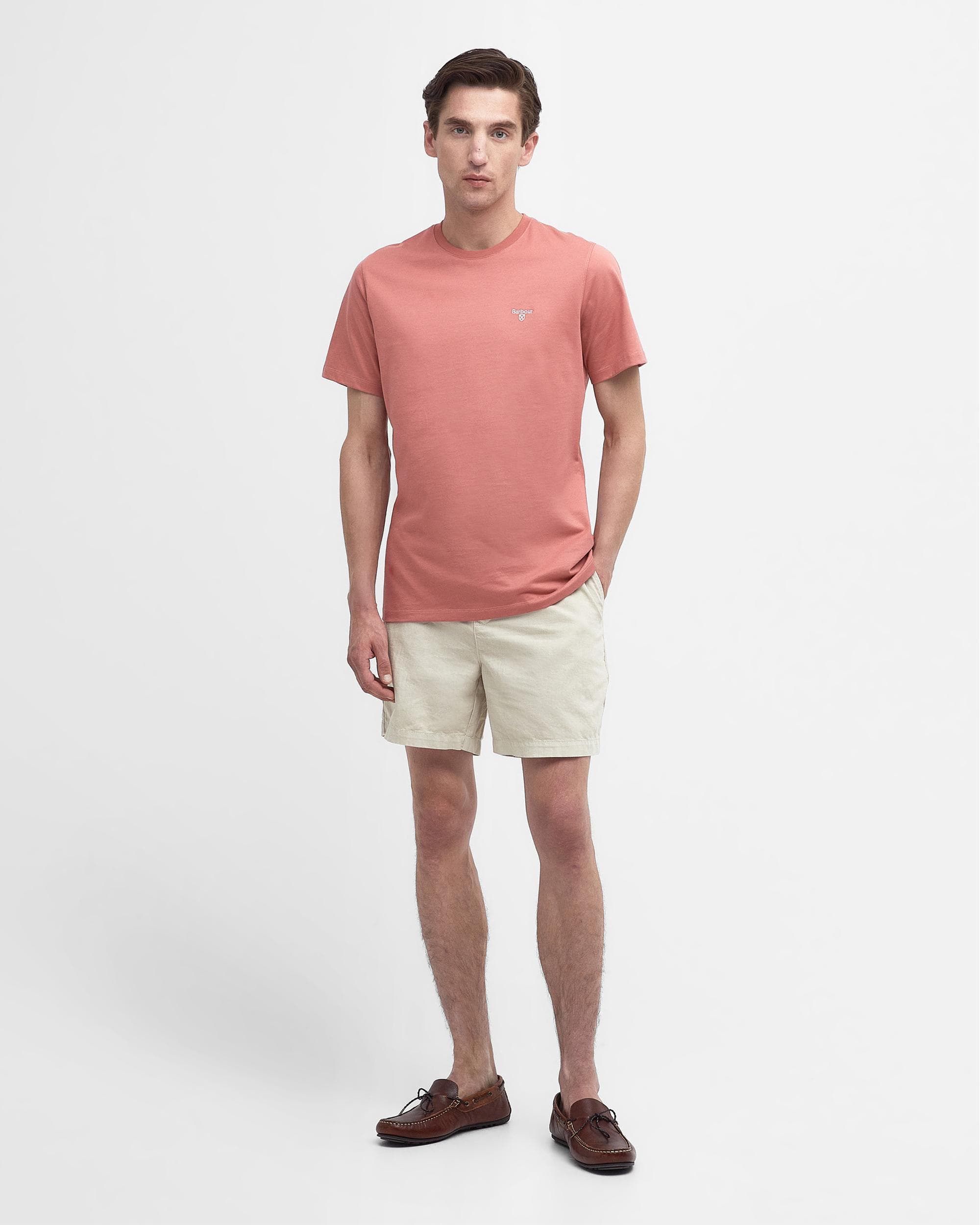 Barbour Sports Mens T-Shirt - Pink Clay - Image 3
