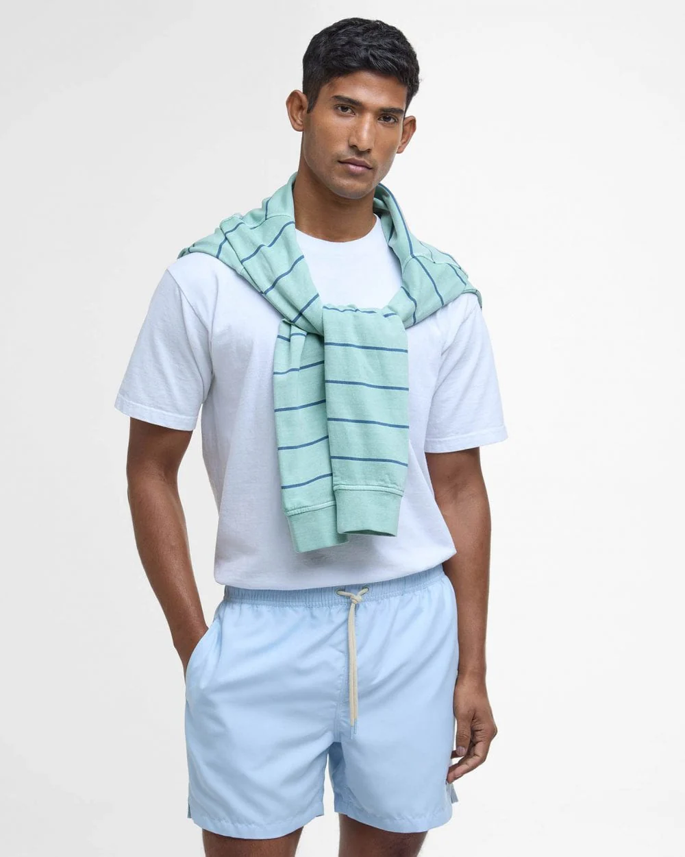 Barbour Staple Logo Mens 5 Swim Shorts - Ocean Sky - Image 3
