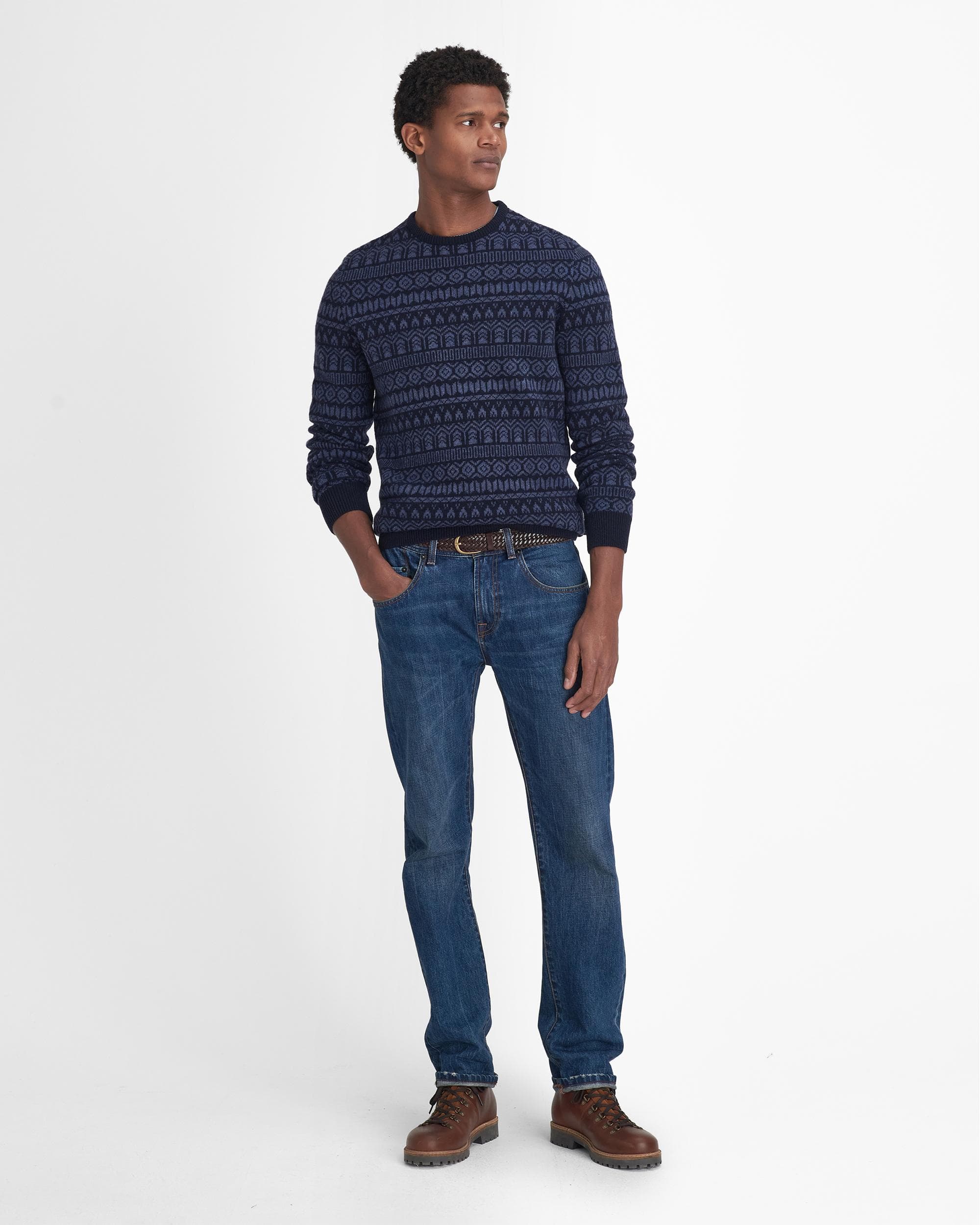 Barbour Stonebeck Mens Fair Isle Crew Neck Sweater - Image 3