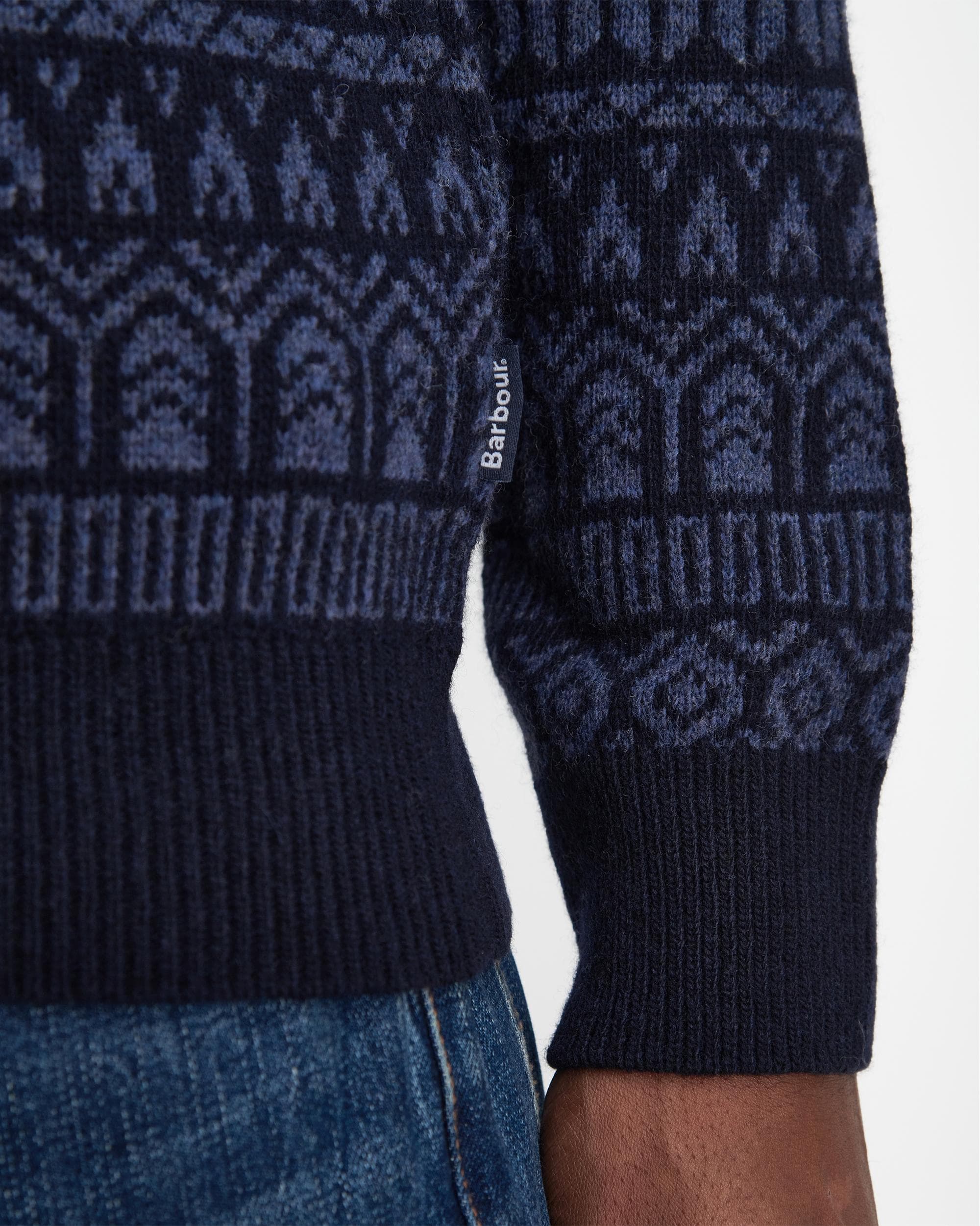 Barbour Stonebeck Mens Fair Isle Crew Neck Sweater - Image 5