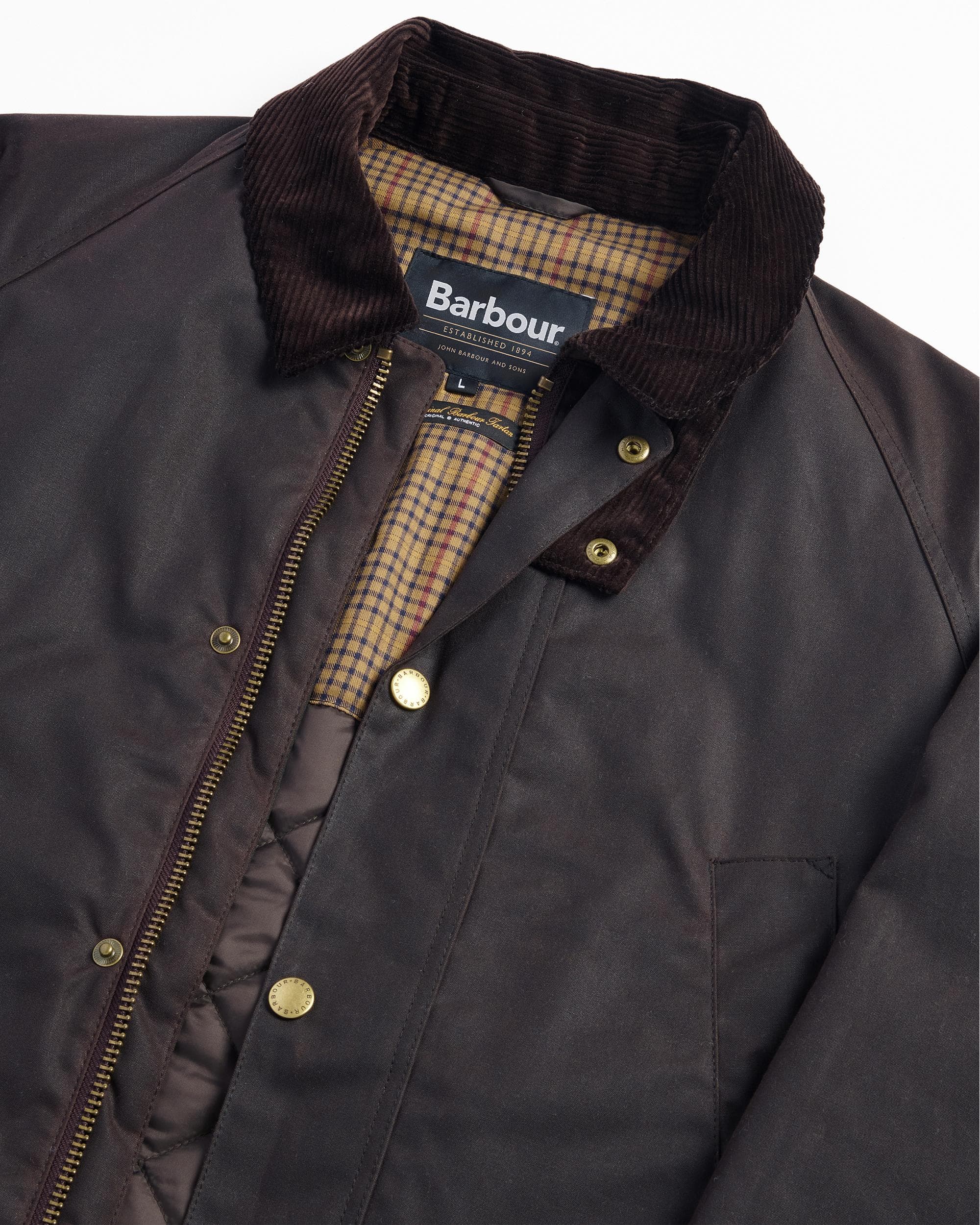 Barbour Stratford Tattersall Mens Wax Jacket - Image 7