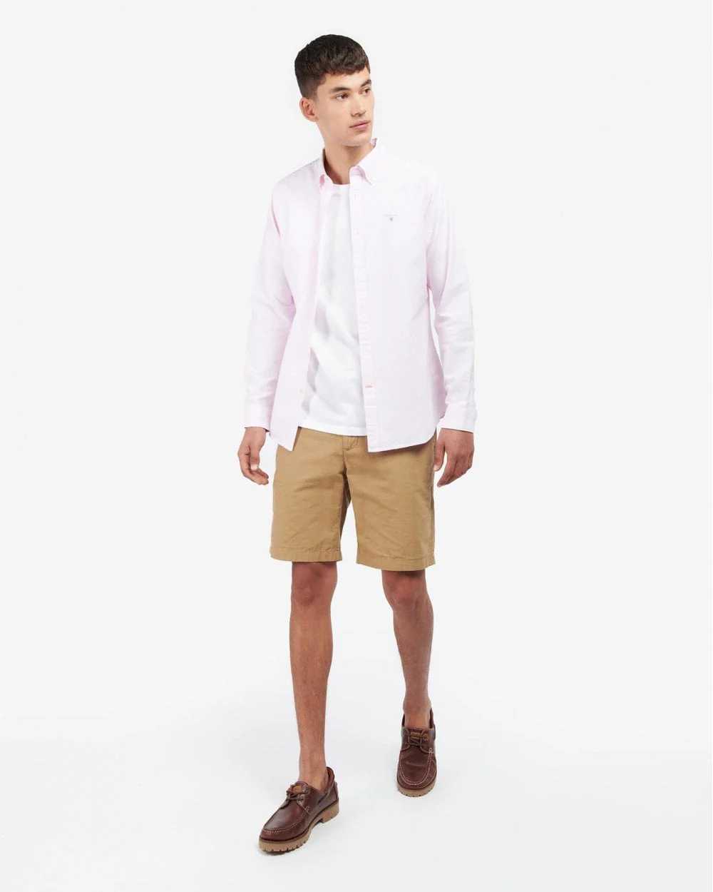 Barbour Striped Oxtown Long Sleeve Mens Tailored Shirt - Pink - Image 3